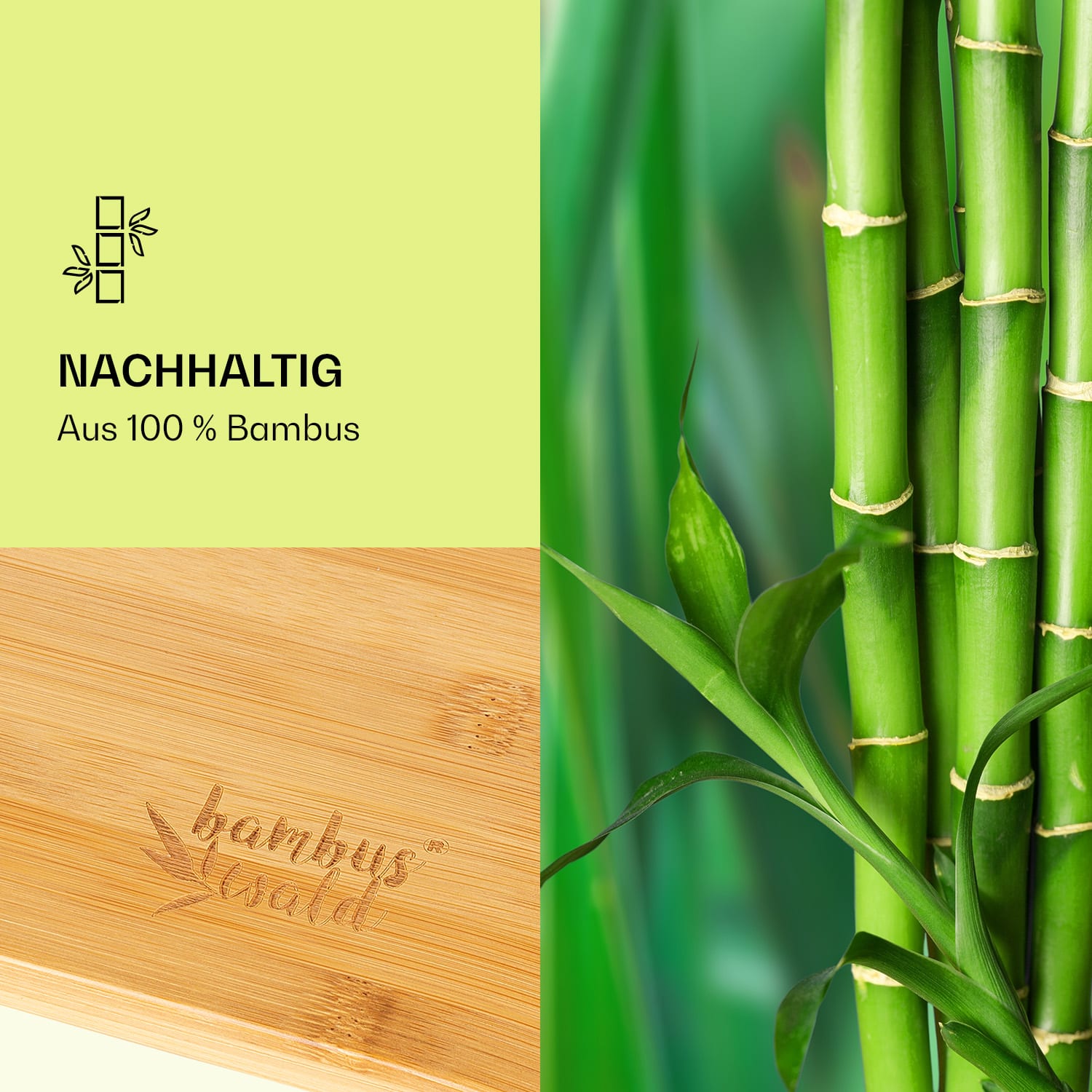 Appoggio di design per monitor, 52,5 x 10 x 24 cm, tollera carichi fino a 12 kg, per schermi fino a 12", bambù 