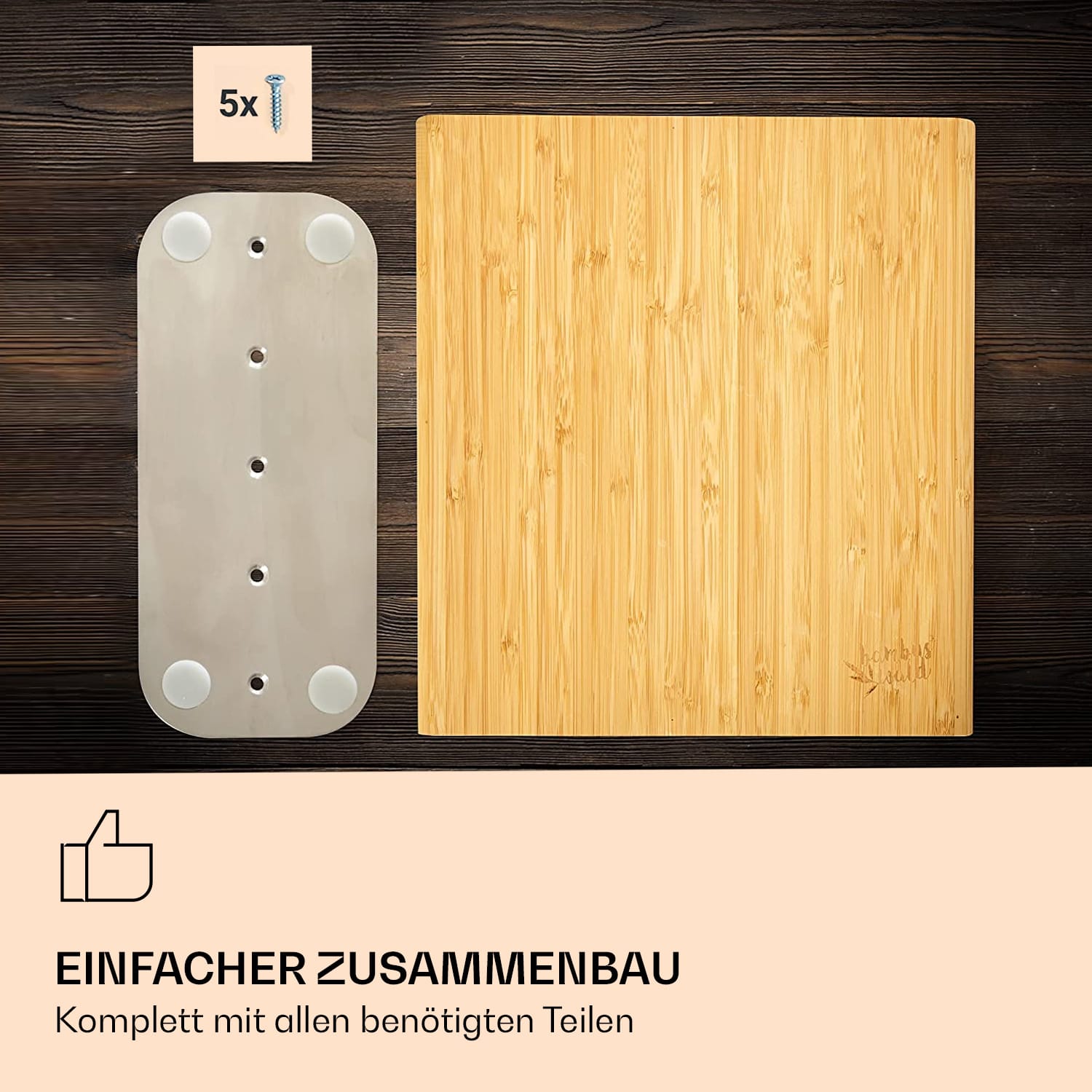 Messerblock gerade, magnetisch, für 8-12 Messer, Bambus, Edelstahl Gerade