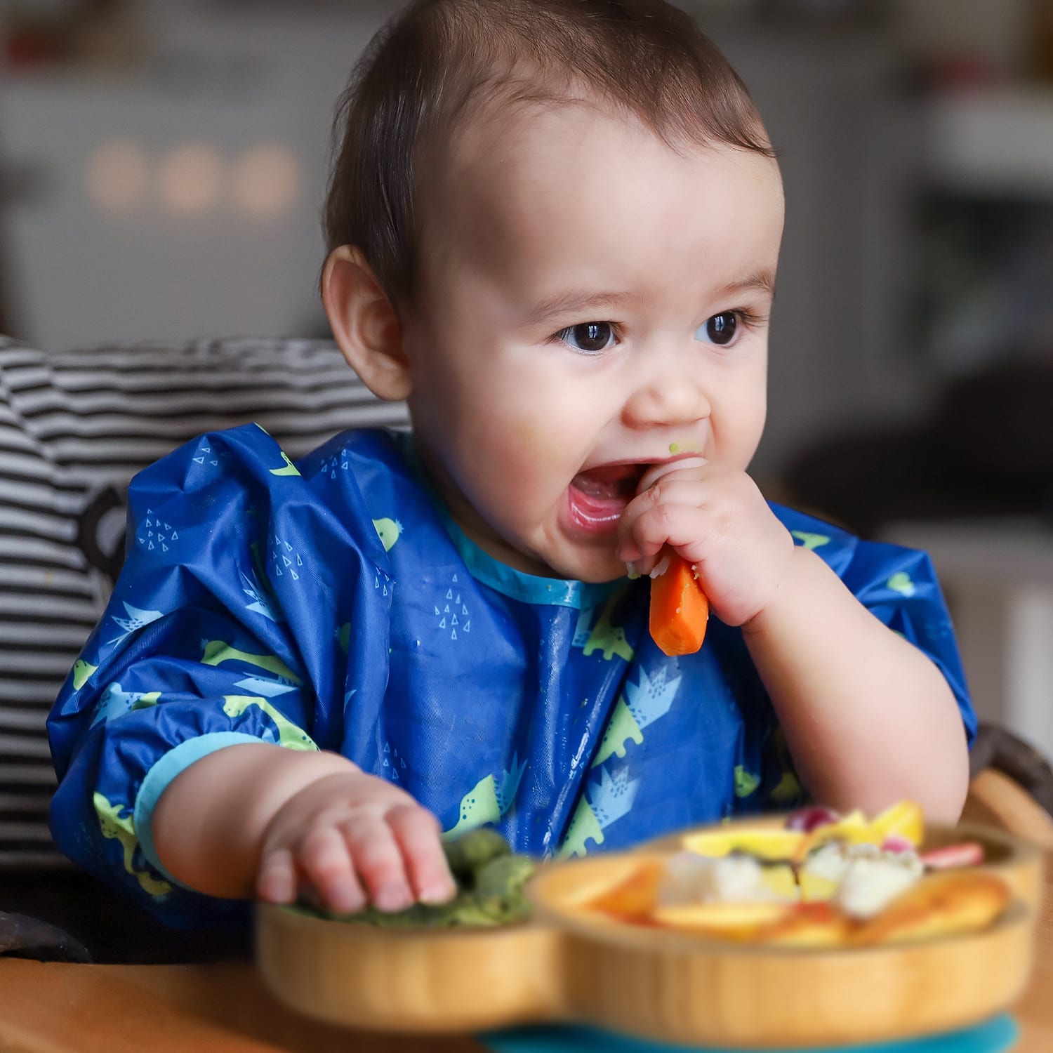 Kinderservies met bamboe bord en lepel 250 ml incl. zuignap 18 x 18 cm 