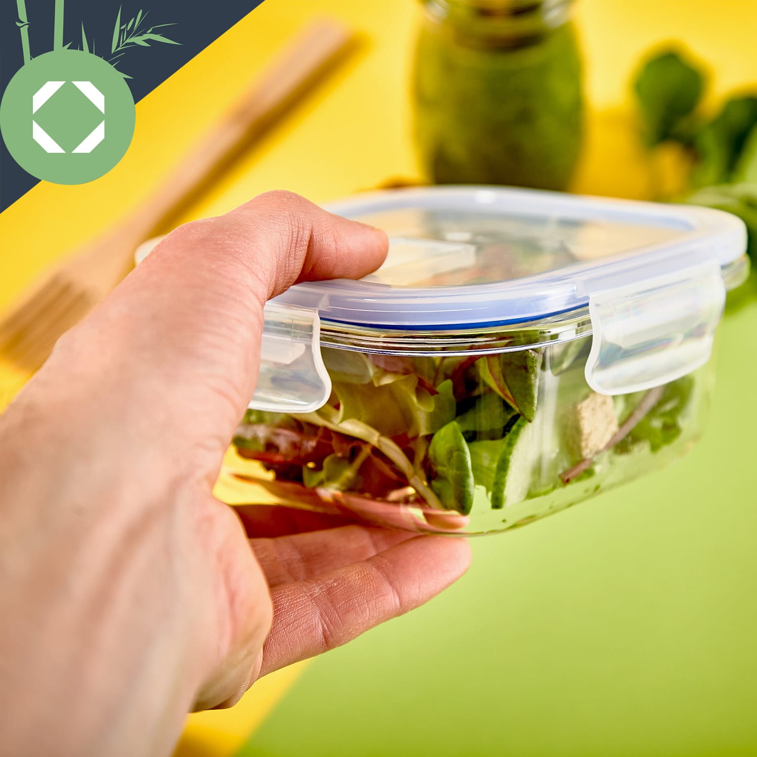Contenitori di vetro quadrati 800 ml, 620 ml, 320 ml con coperchio ermetico a prova di perdite 