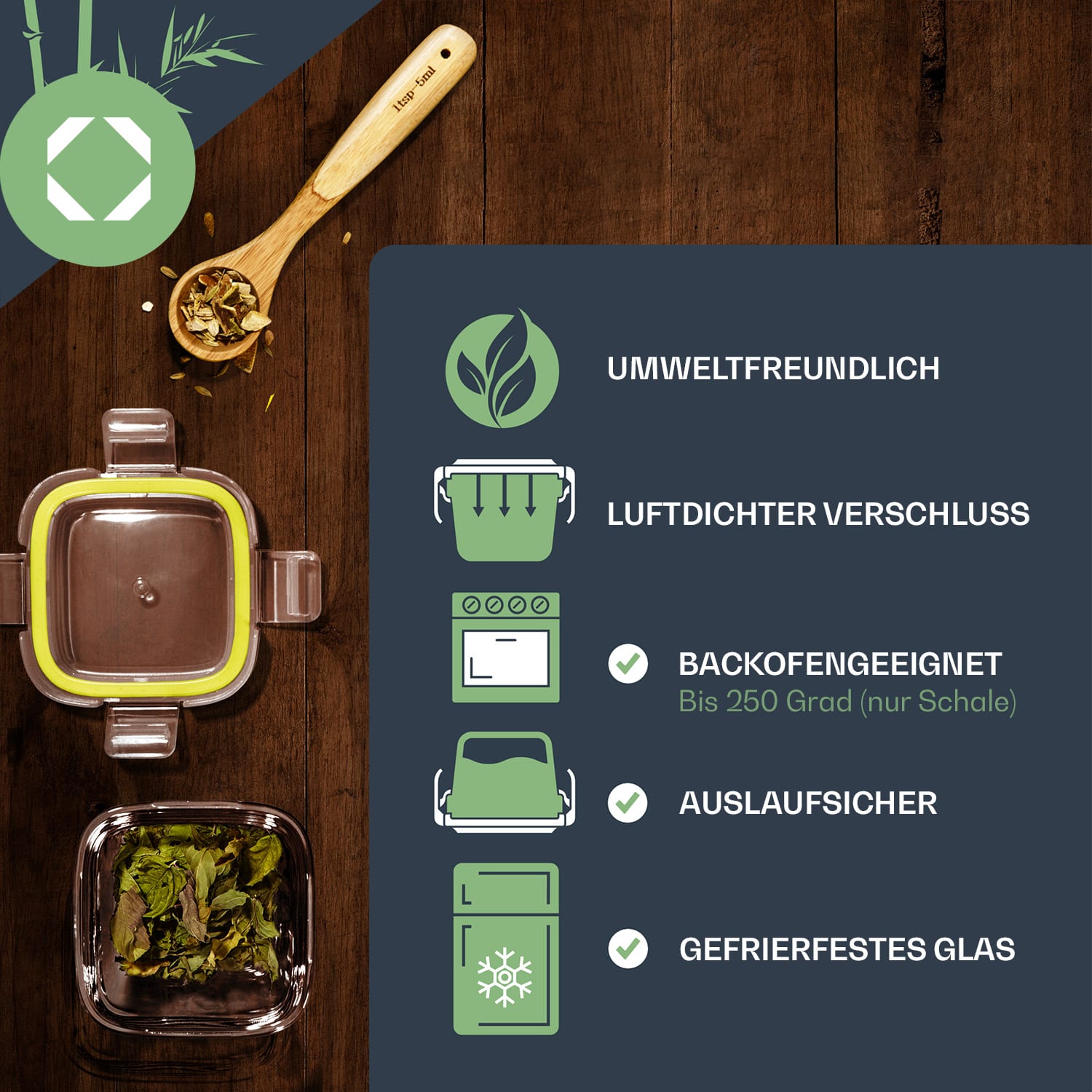 Mini Frischhaltedosen 6er-Set je 160ml spülmaschinenfest auslaufsicher 