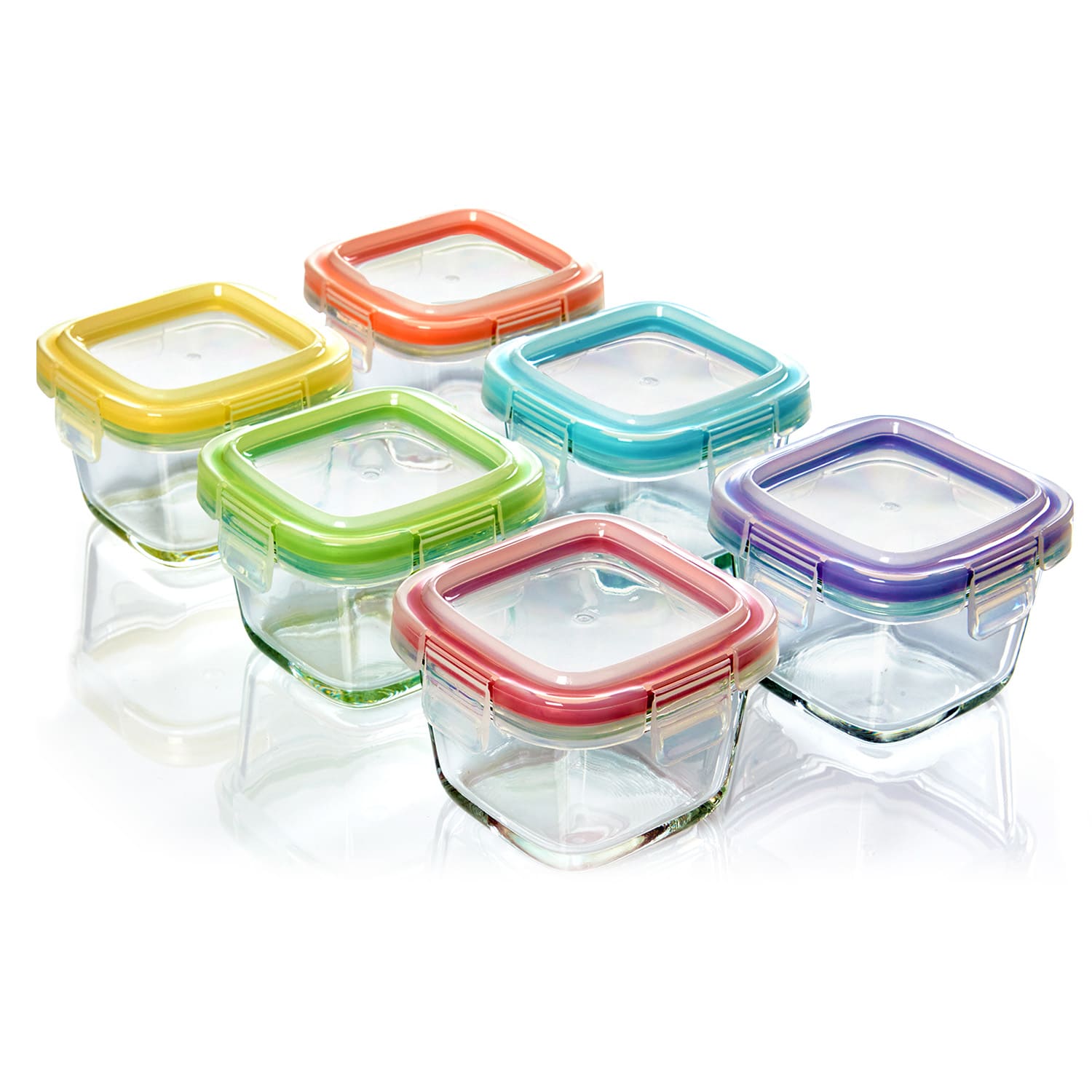 6 mini-bocaux de conservation des aliments de 160 ml chacun, résistants au lave-vaisselle et étanches 