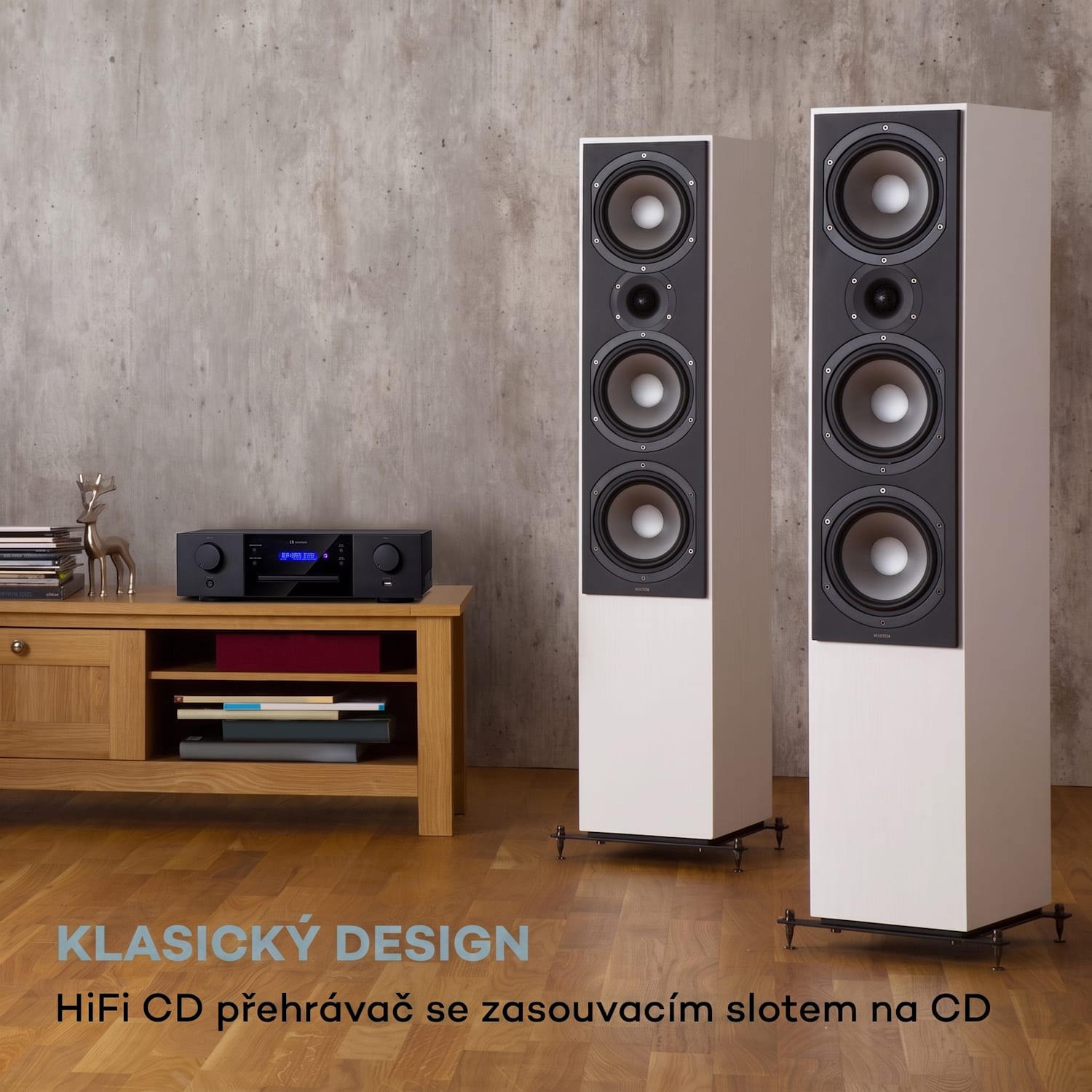 CD-1000 DG, CD přehrávač, USB, MP3, dálkové ovládání, LED displej, hliník Černá