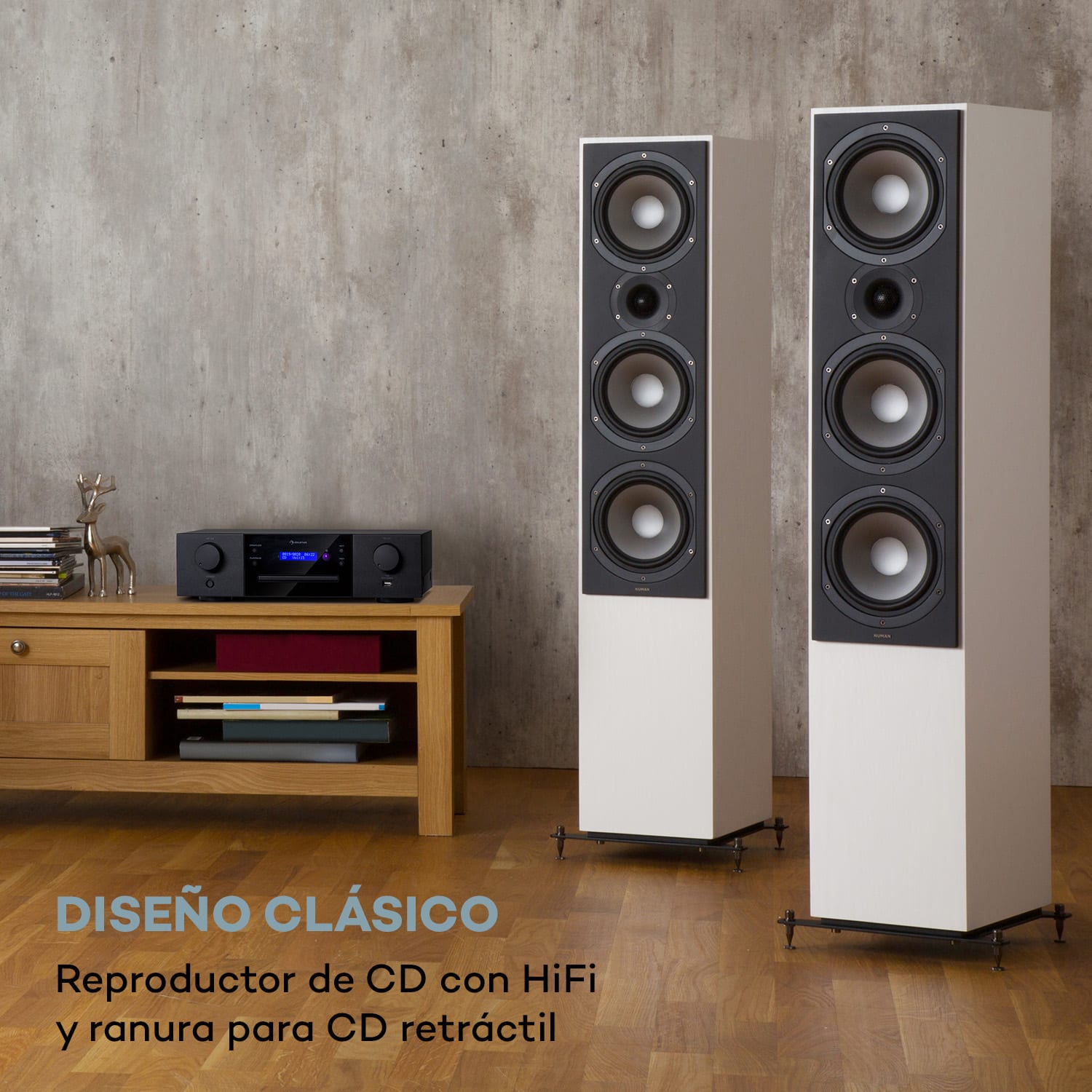 CD-1000 DG Reproductor de CD USB MP3 mando a distancia pantalla LED aluminio  Negro