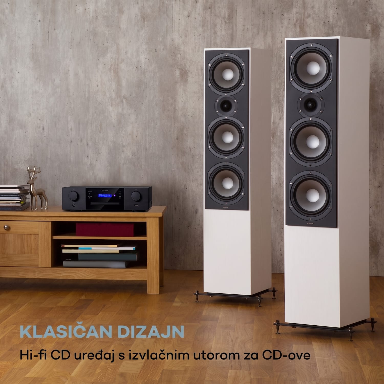 CD-1000 DG, CD player, USB, MP3, daljinski, LED zaslon, aluminij Crna