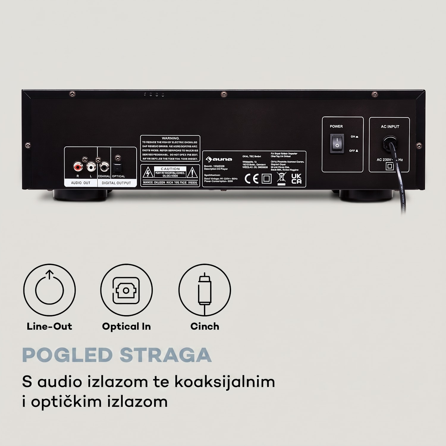 CD-1000 DG, CD player, USB, MP3, daljinski, LED zaslon, aluminij Crna