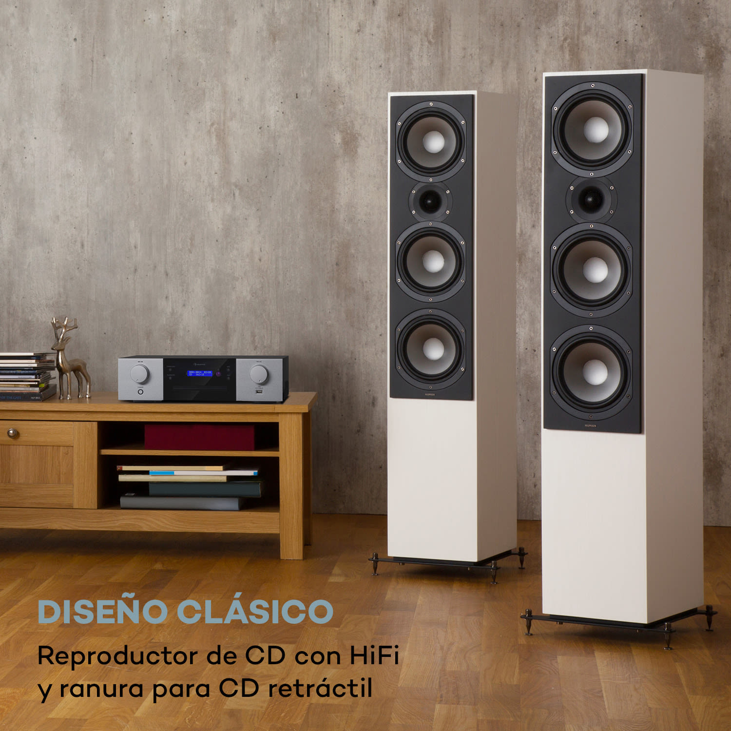 CD-1000 DG Reproductor de CD USB MP3 mando a distancia pantalla LED aluminio  