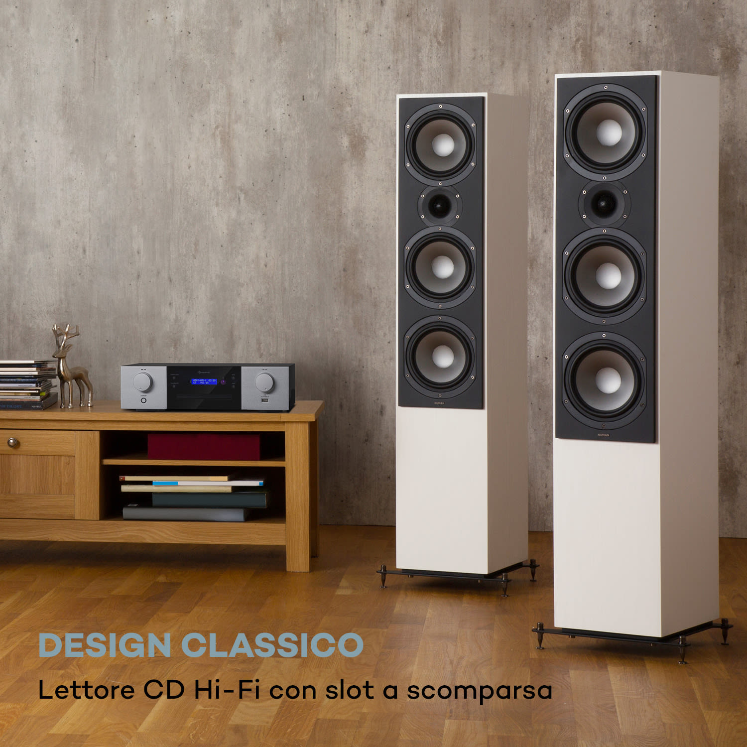 CD-1000 DG - Lettore CD, USB, MP3, telecomando, display, LED, alluminio  