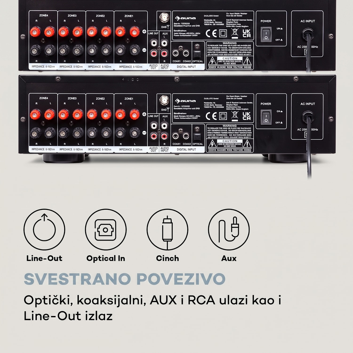 AMP-4000 DAB, Hifi stereo pojačalo, DAB + radio, USB, daljinski upravljač, LED zaslon Crna