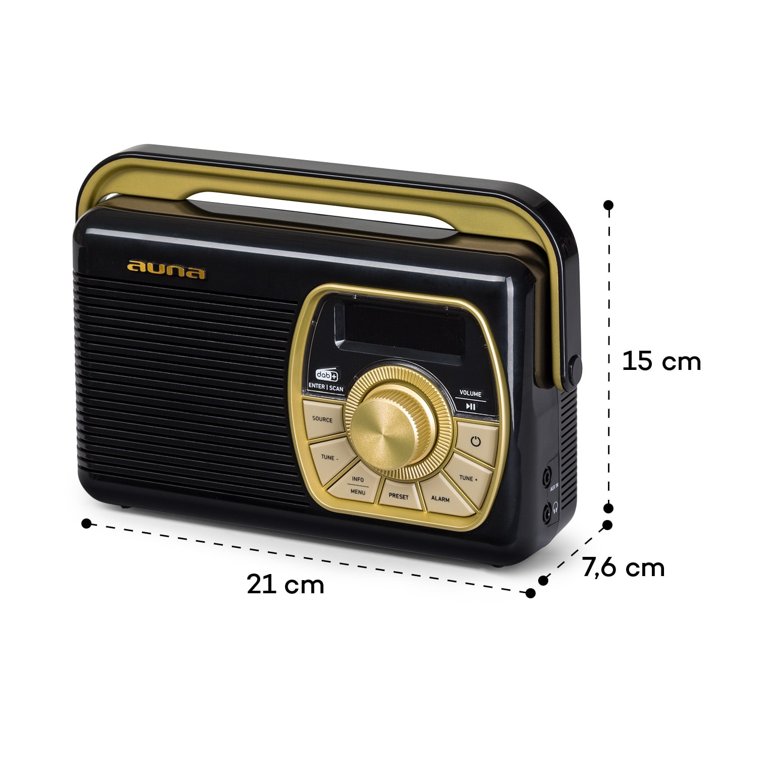 Buddy Radio digital DAB/DAB+/FM luetooth 5.0 AUX Batería de 1Ah Móvil Retro Negro