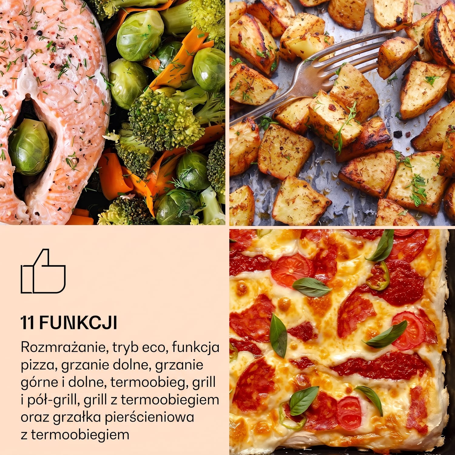 Illuminosa Smart, piekarnik do zabudowy, 2800 W, 11 funkcji, obsługa za pomocą aplikacji Czarny