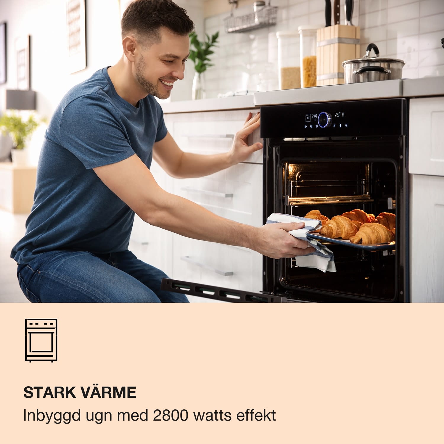 Illuminosa Smart inbyggnadsugn 2800 W 11 funktioner appstyrning Svart