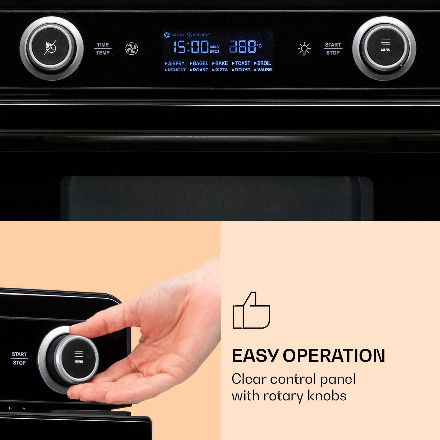 AeroVital Jumbo 3 в 1, фритюрник с горещ въздух, тостер, сушилня, 1550 W, 18 литра 