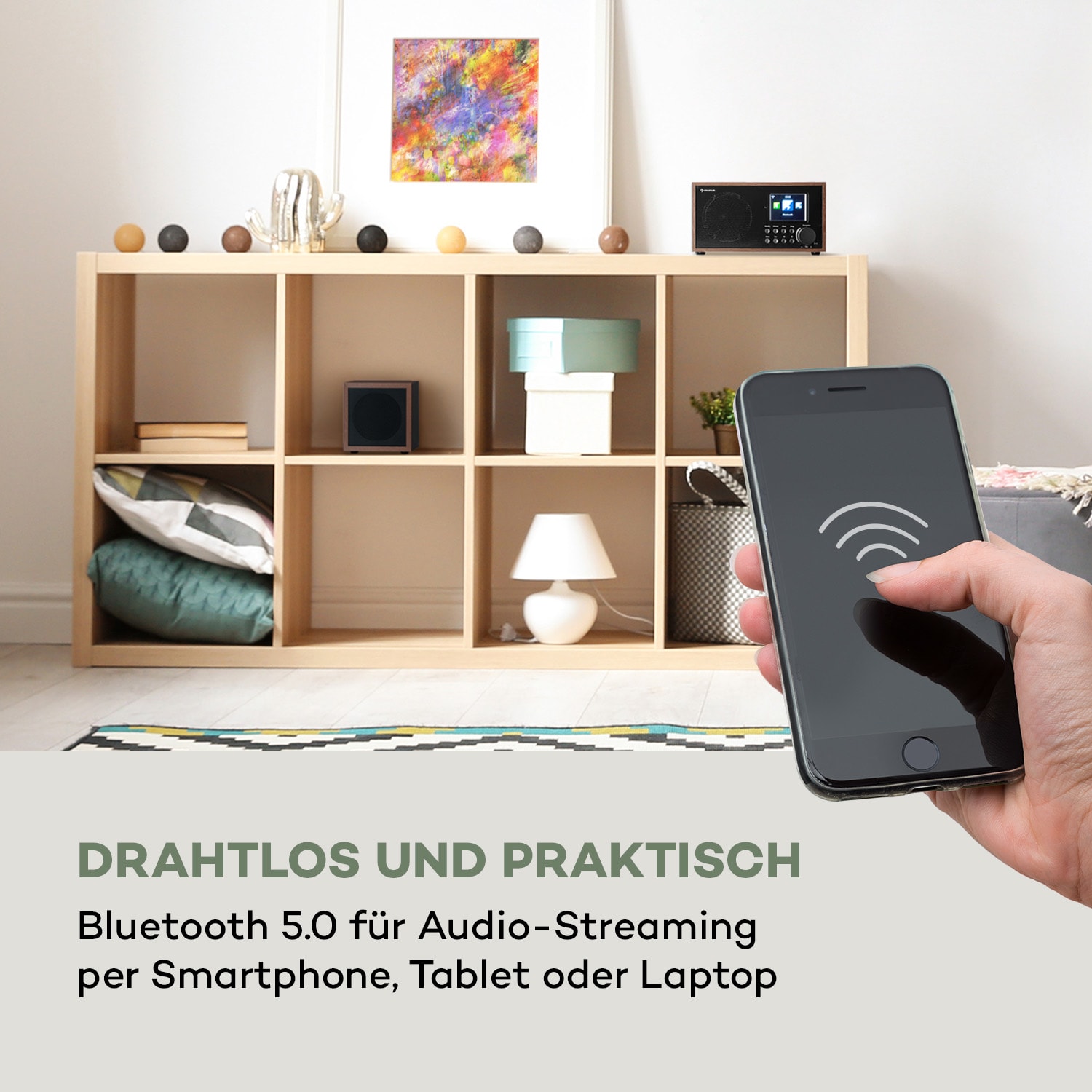 Silver Star Mini Two Internet DAB+/FM Radio, WiFi, BT, TWS Speaker Walnuss