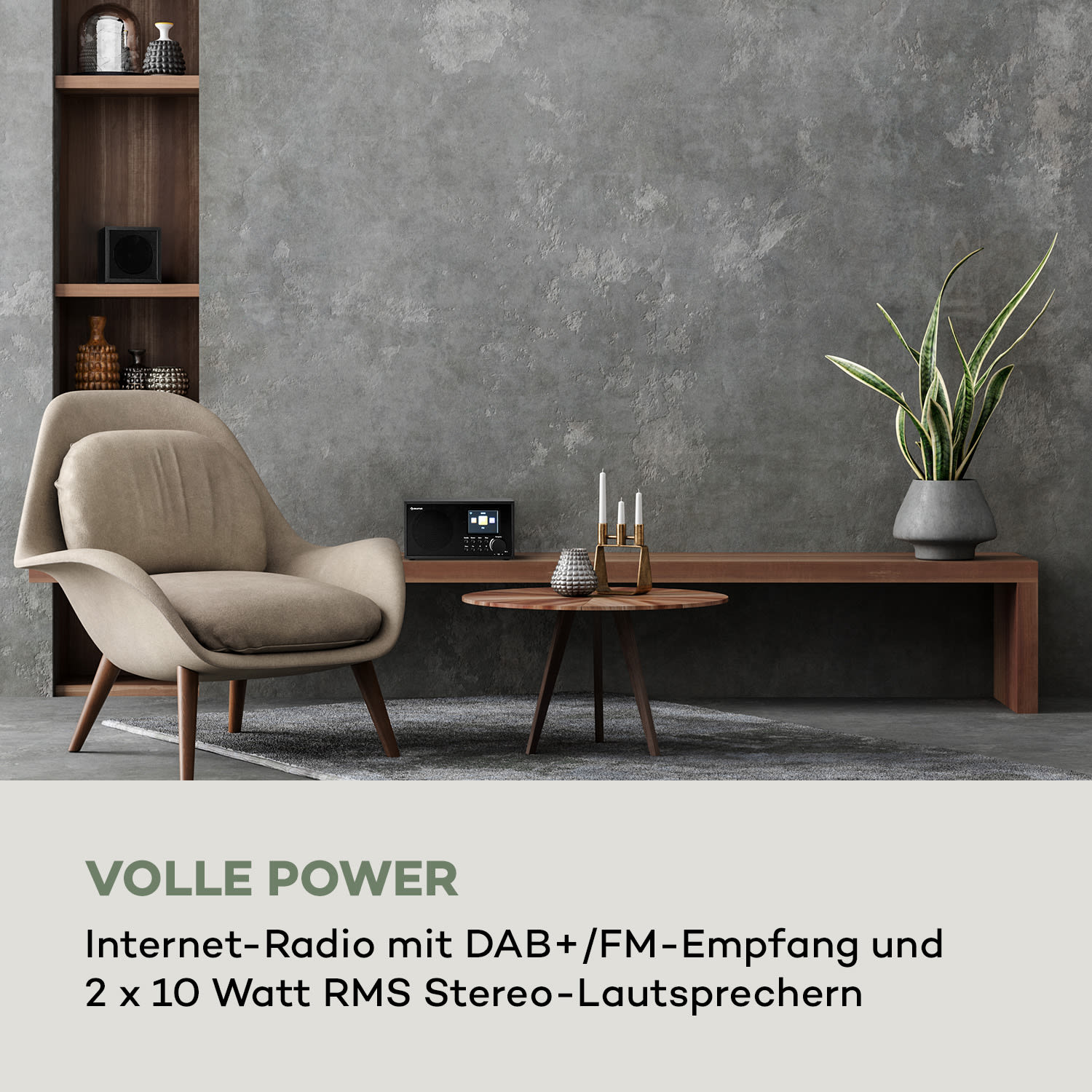 Silver Star Mini Two Internet DAB+/FM Radio, WiFi, BT, TWS Speaker Schwarz