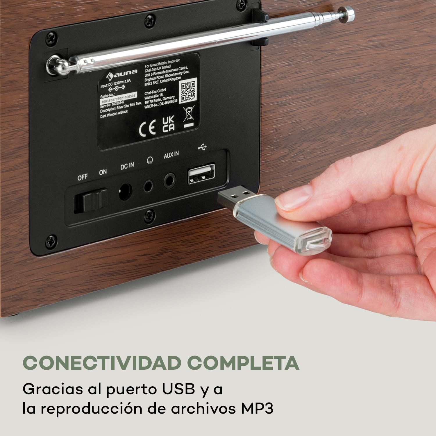 Silver Star Stereo Radio con internet/DAB+/FM BT USB y control por aplicación 