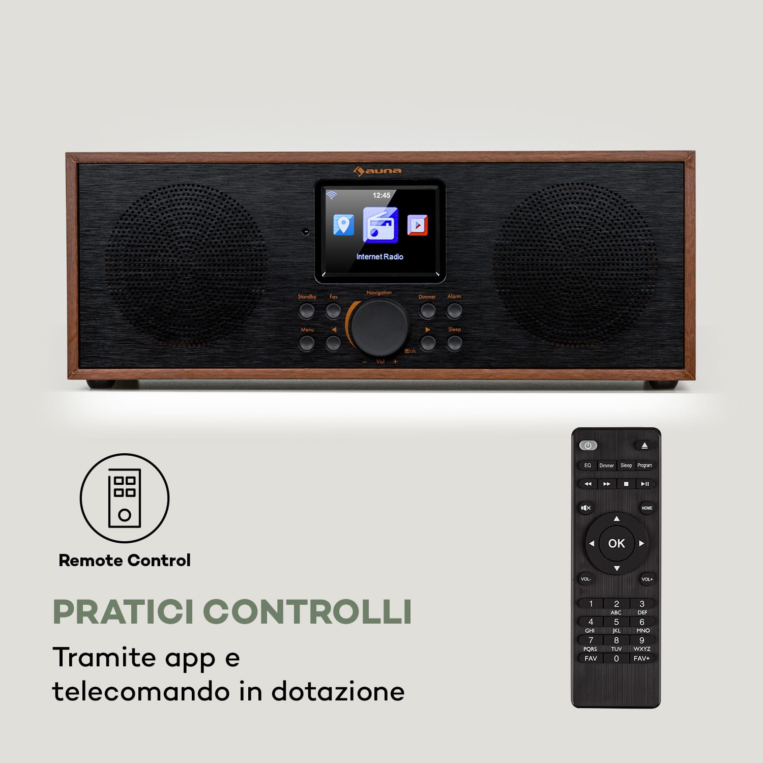 Silver Star Stereo - Radio web/DAB+/FM, BT, USB, controllo tramite app 