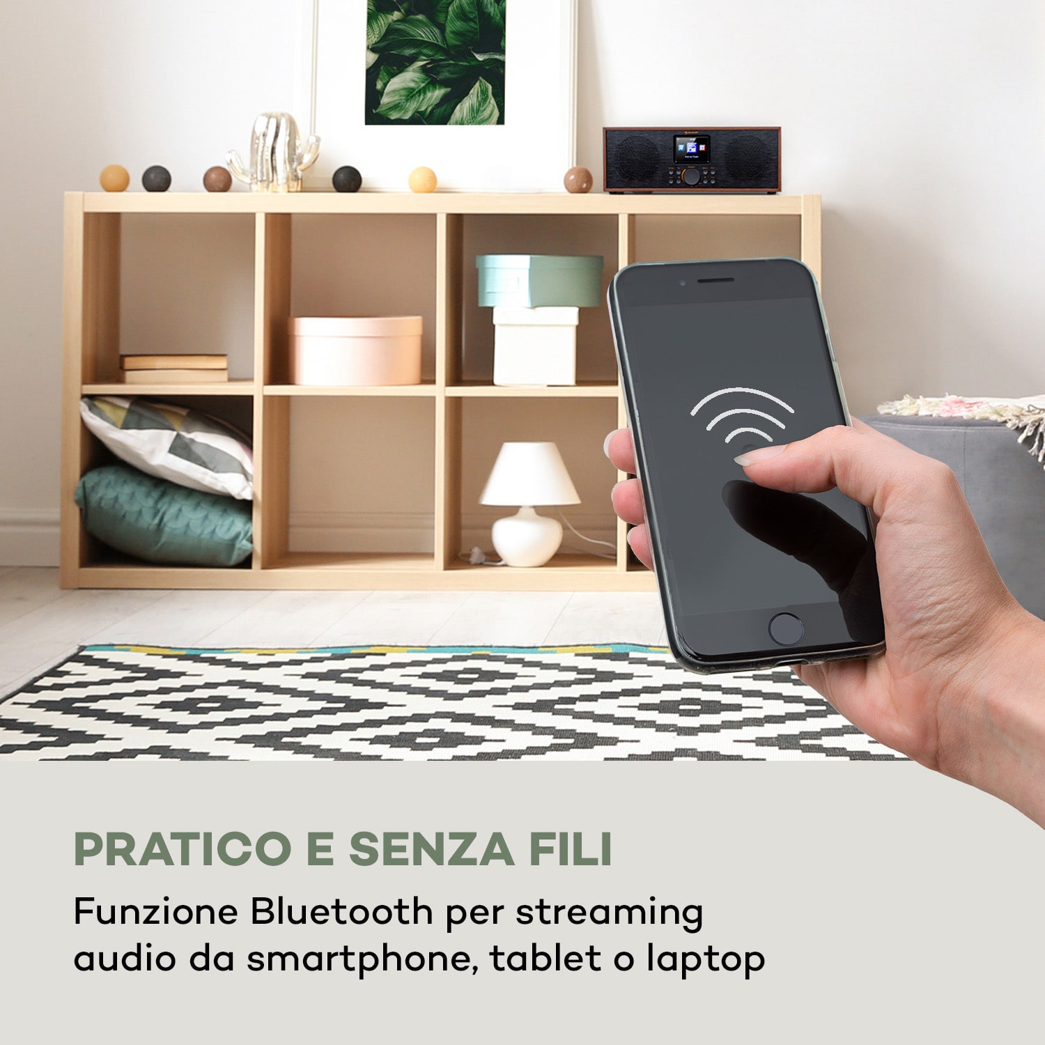 Silver Star Stereo - Radio web/DAB+/FM, BT, USB, controllo tramite app 