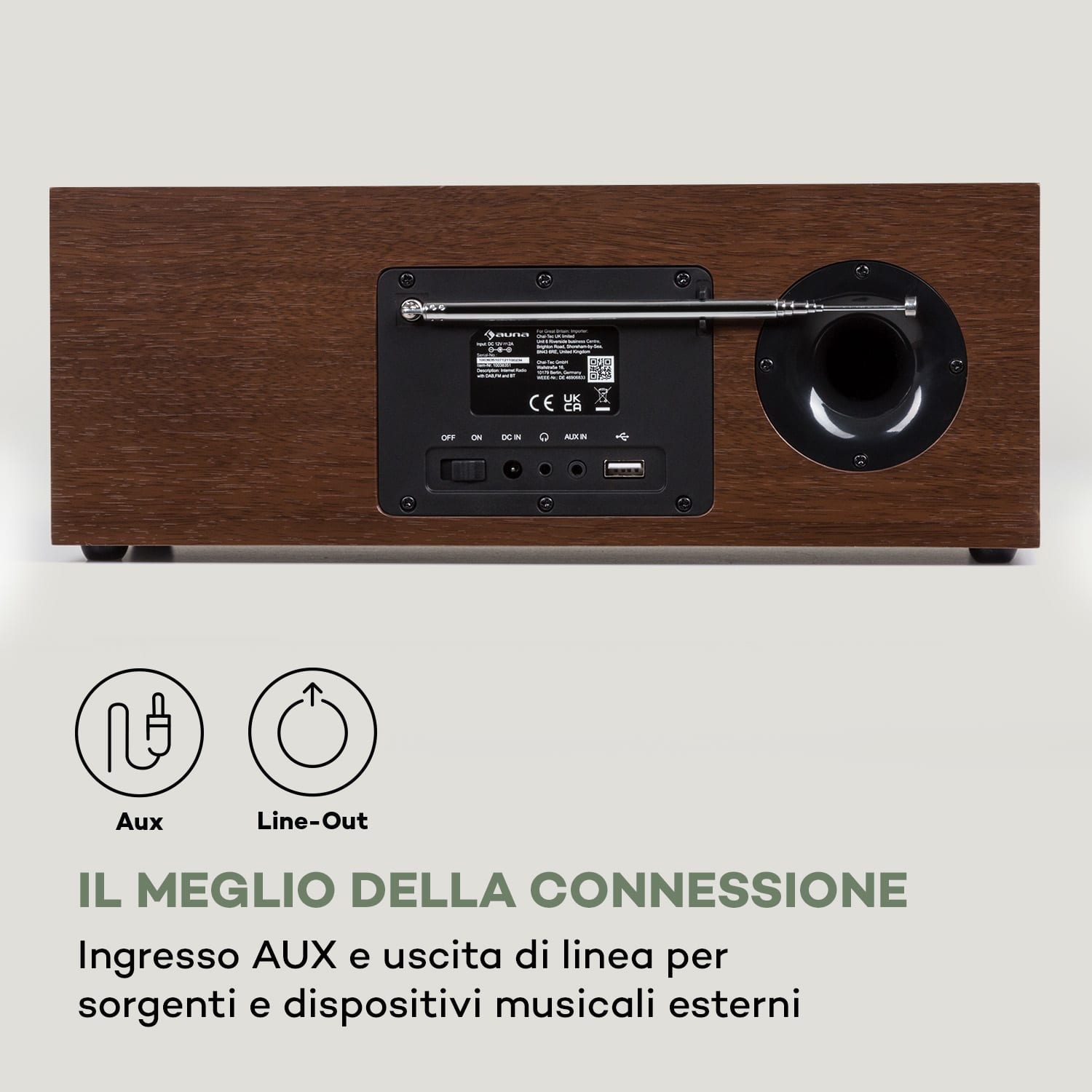 Silver Star Stereo - Radio web/DAB+/FM, BT, USB, controllo tramite app 