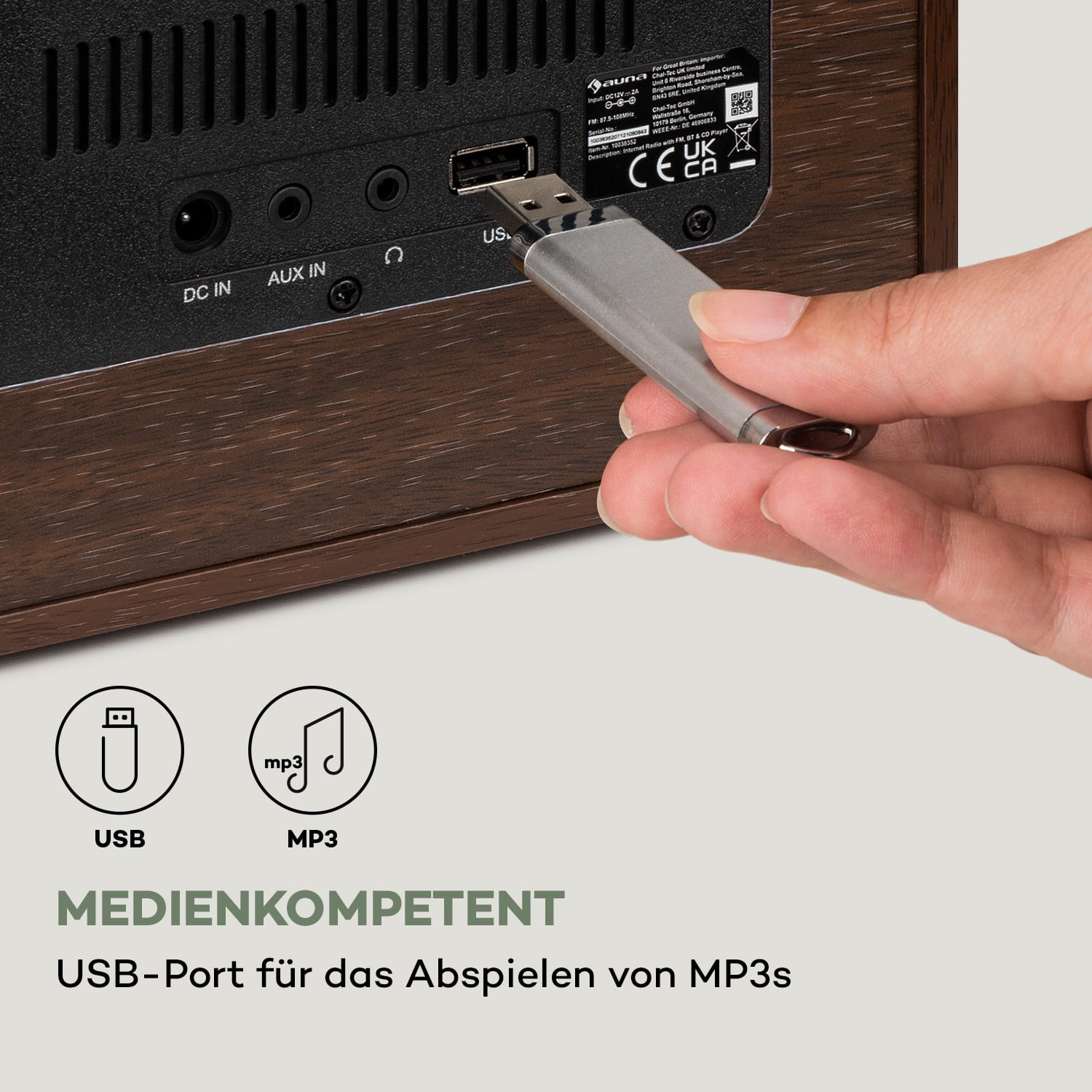 Silver Star CD Cube Radio Bluetooth HCC Display schwarz 