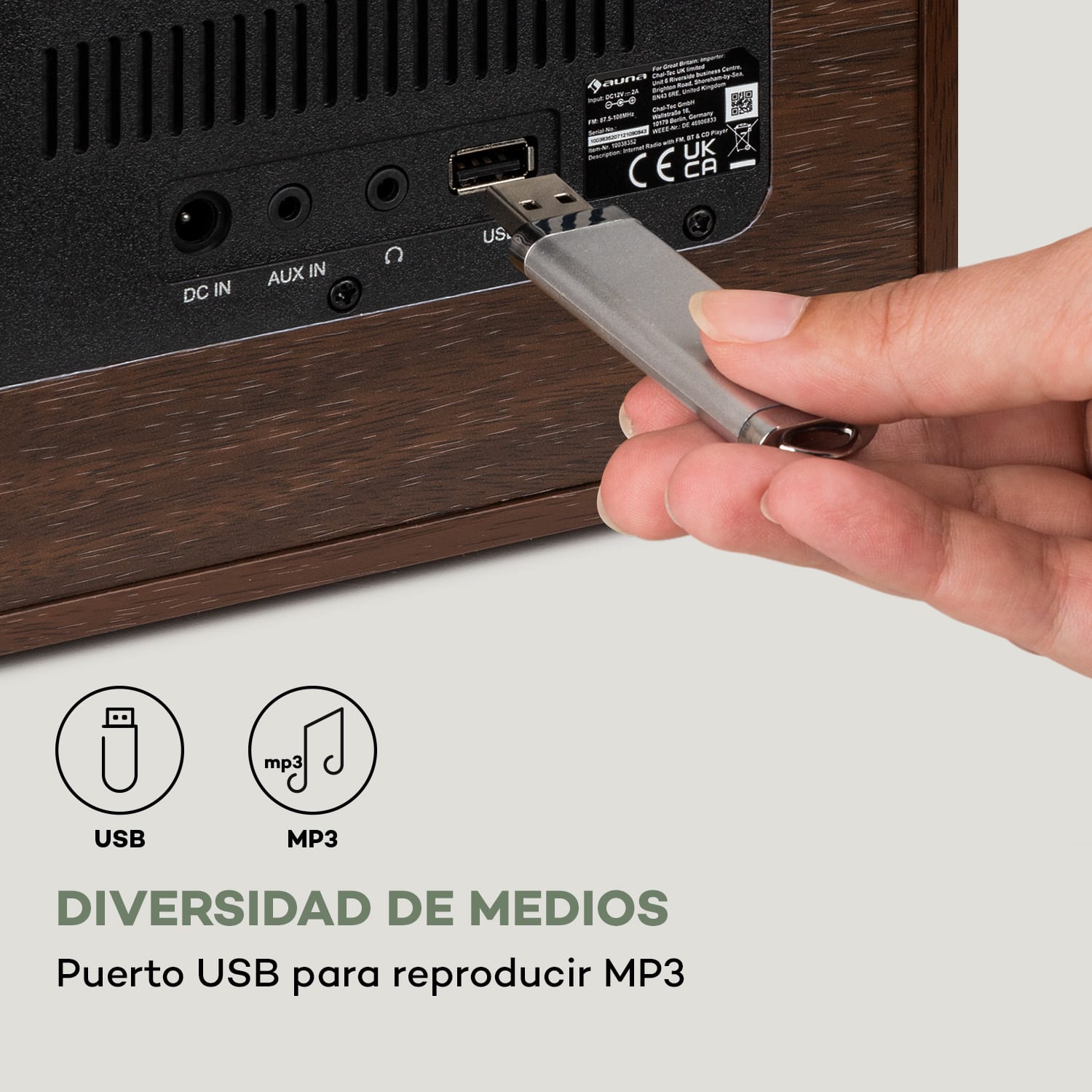 Radio Silver Star CD Cube Bluetooth HCC Display negro