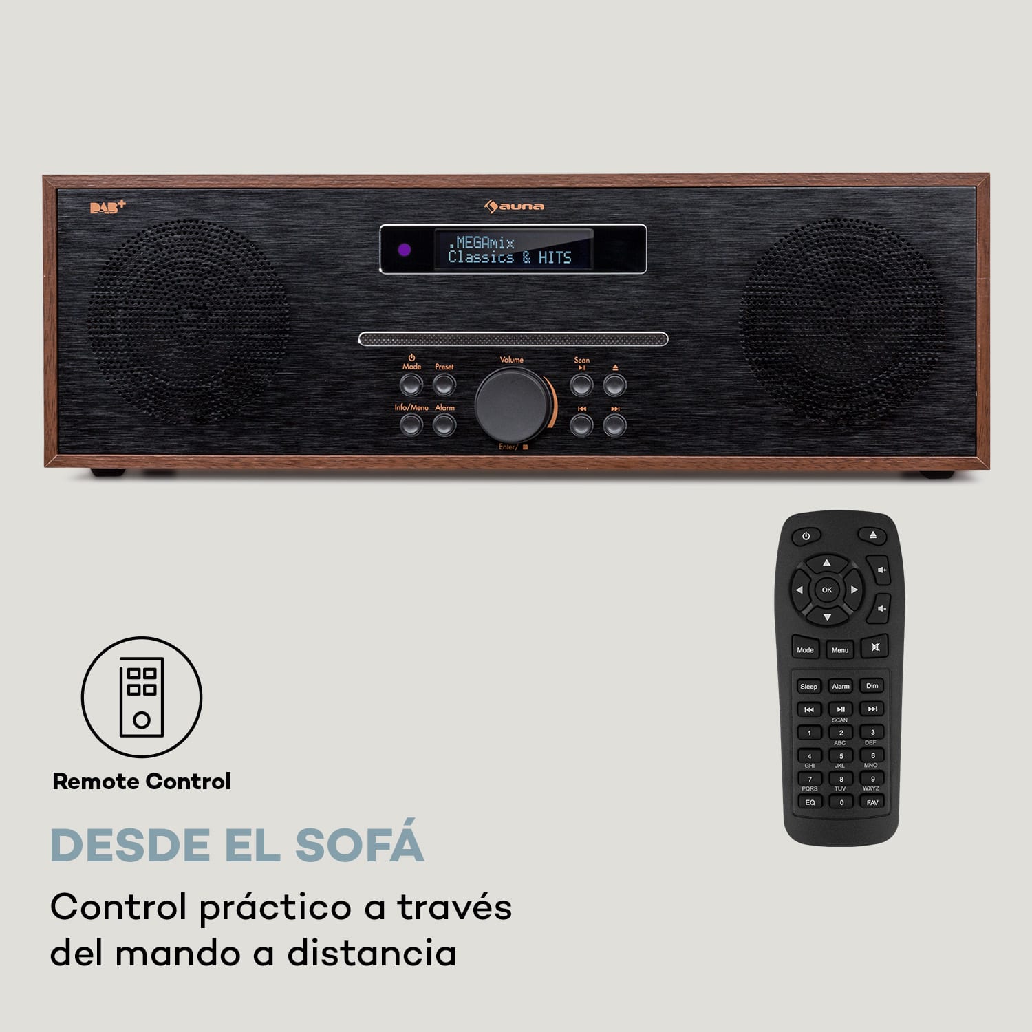 Silver Star Reproductor de CD-DAB 2x20W máx. con ranura DAB+ BT Alu Nuez