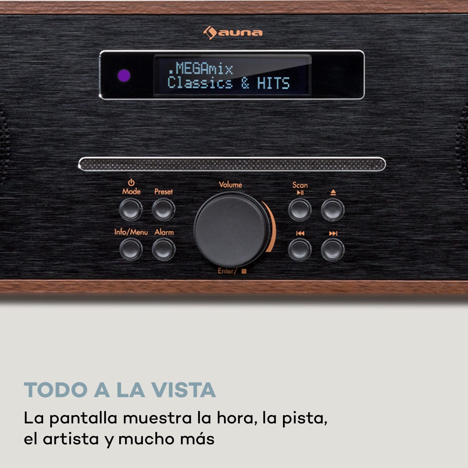 Silver Star Reproductor de CD-DAB 2x20W máx. con ranura DAB+ BT Alu Nuez