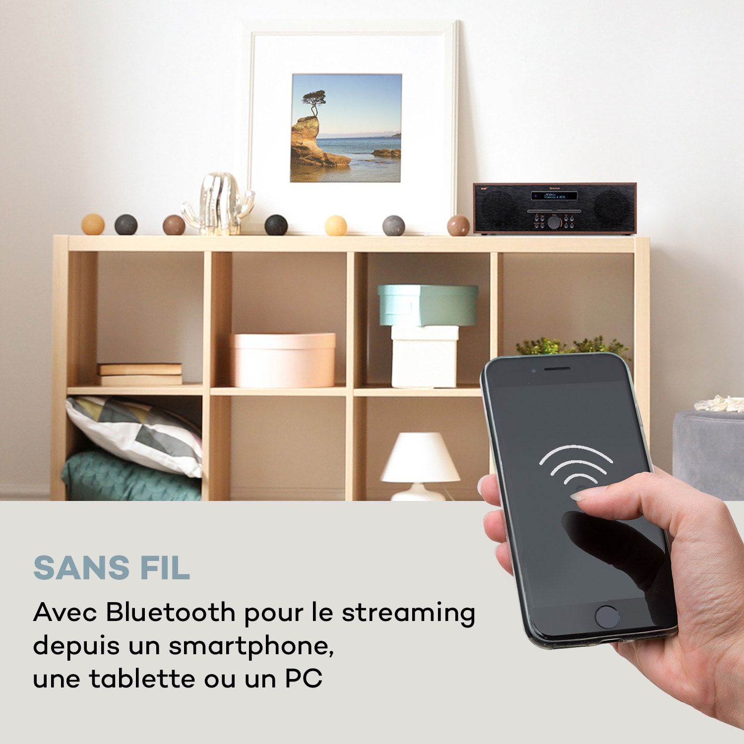 Silver Star lecteur CD-DAB 2 x 20 W max. Lecteur CD Slot-In DAB+ BT Alu Noyer