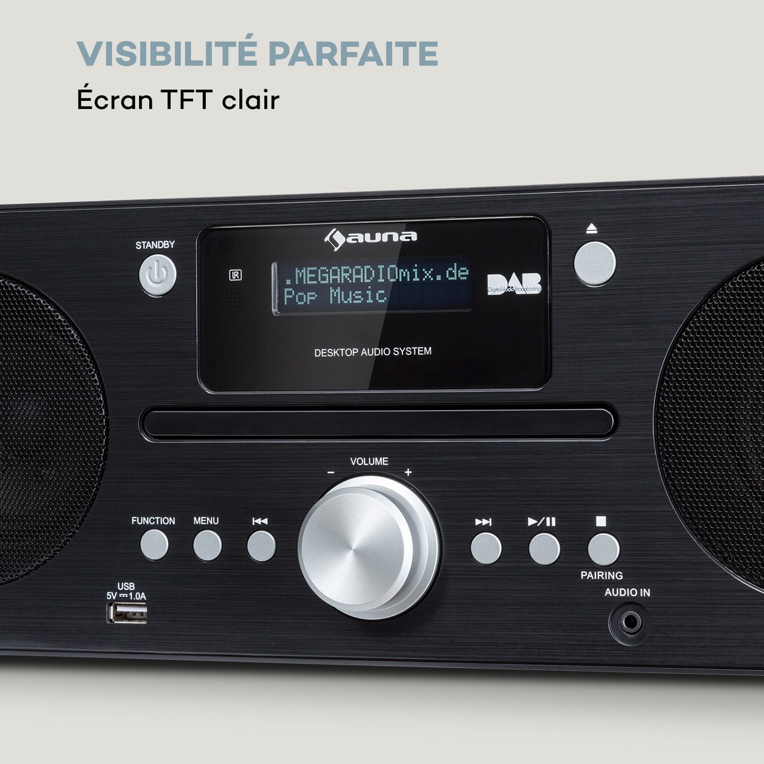Micro-chaîne stéréo Harvard Tuner DAB+ FM BT Lecteur CD Chargeur USB