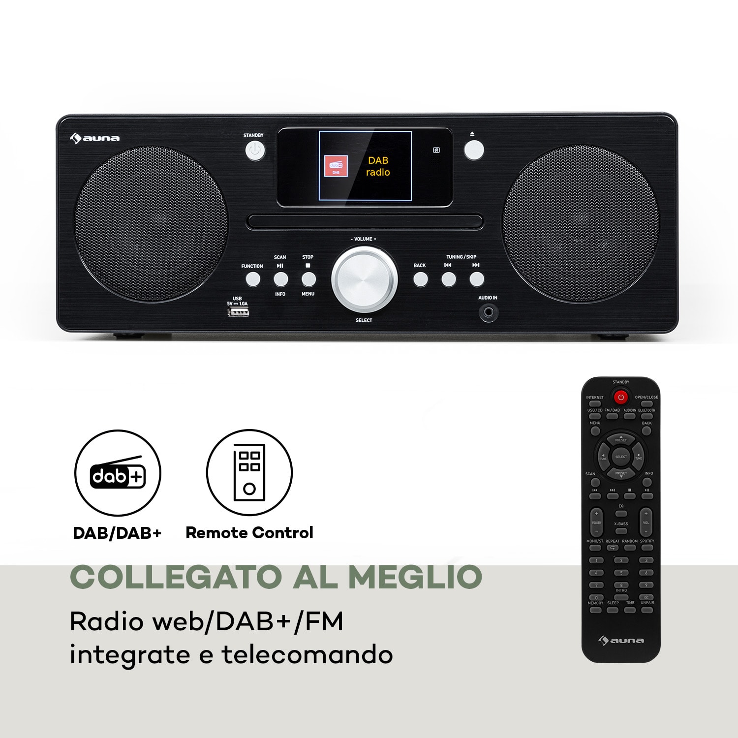 Harvard - Impianto compatto, radio web/DAB+/FM, lettore CD, Bluetooth 