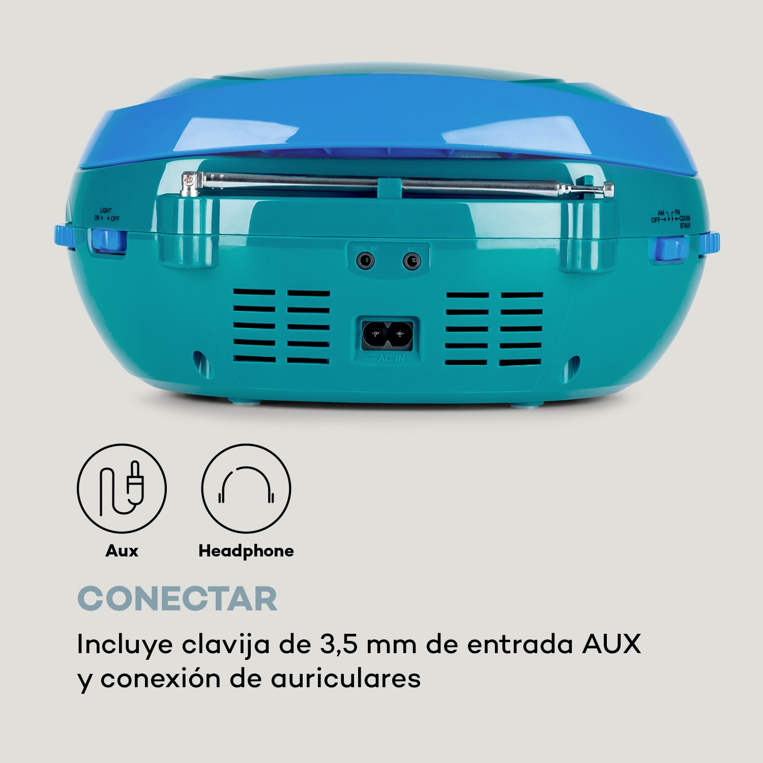 Roadie CD Boombox radio VHF espectáculo de luces reproductor de CD Bluetooth 5.0 