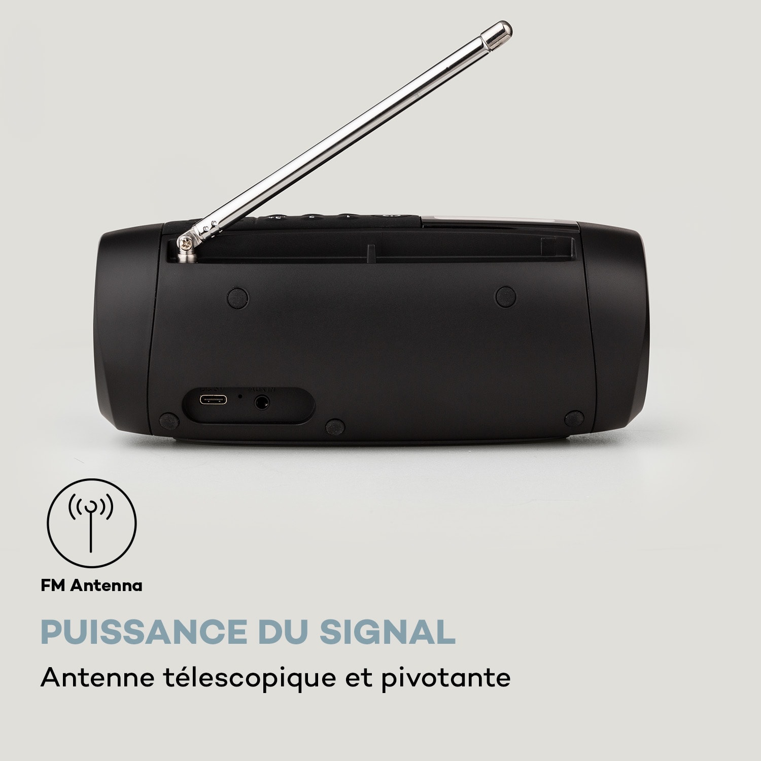 Blaster DAB-radio draagbare Bluetooth-luidspreker DAB/DAB+/FM batterij LCD Zwart