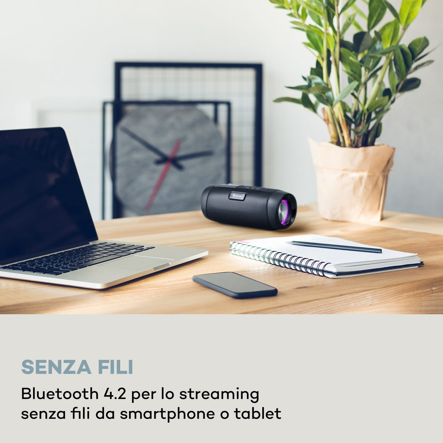 Blaster DAB - Cassa Bluetooth portatile, con radio DAB/DAB+/FM, batteria, LCD Nero