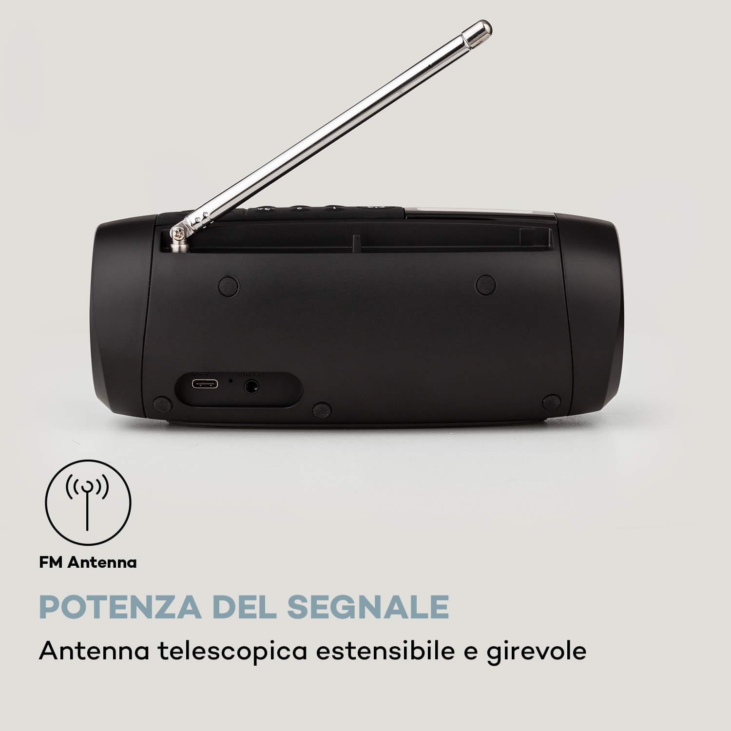 Blaster DAB - Cassa Bluetooth portatile, con radio DAB/DAB+/FM, batteria, LCD Nero
