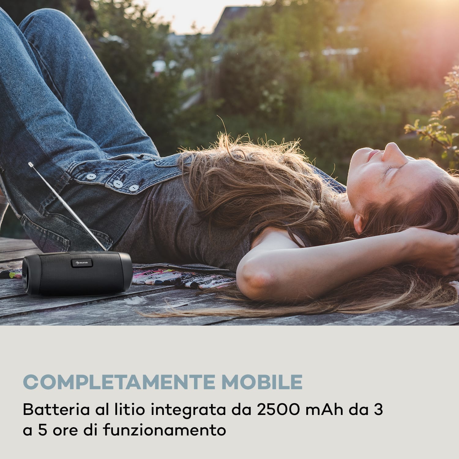 Blaster DAB - Cassa Bluetooth portatile, con radio DAB/DAB+/FM, batteria, LCD Nero