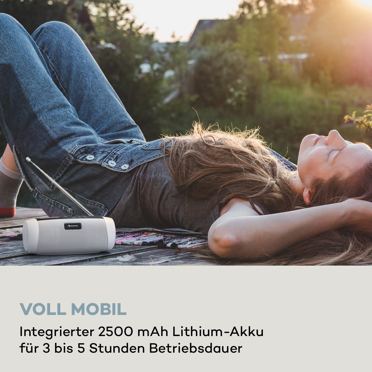 Blaster DAB Radio tragbarer Bluetooth-Lautsprecher DAB/DAB+/FM Akku LCD Weiß