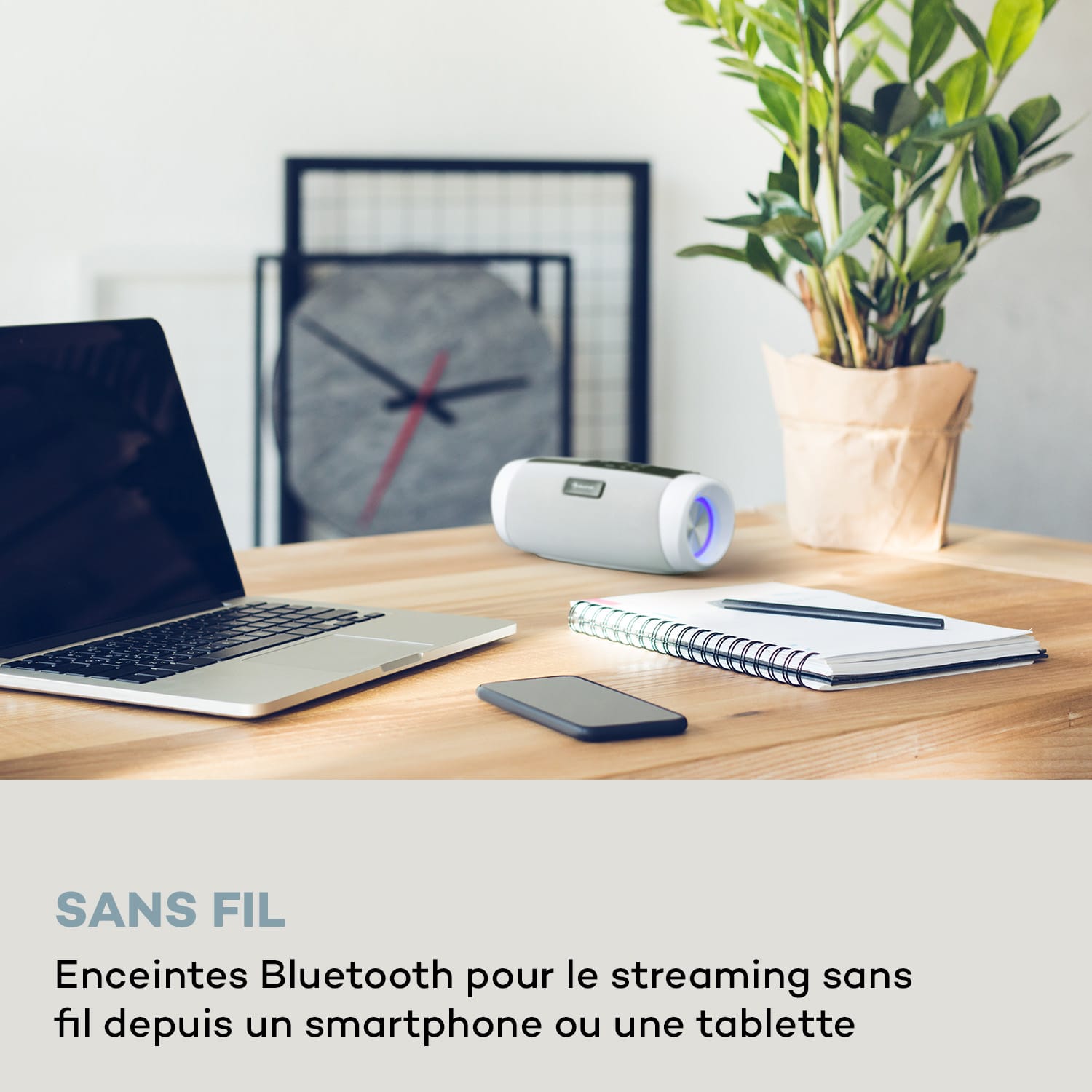 Blaster DAB-radio draagbare Bluetooth-luidspreker DAB/DAB+/FM batterij LCD Wit