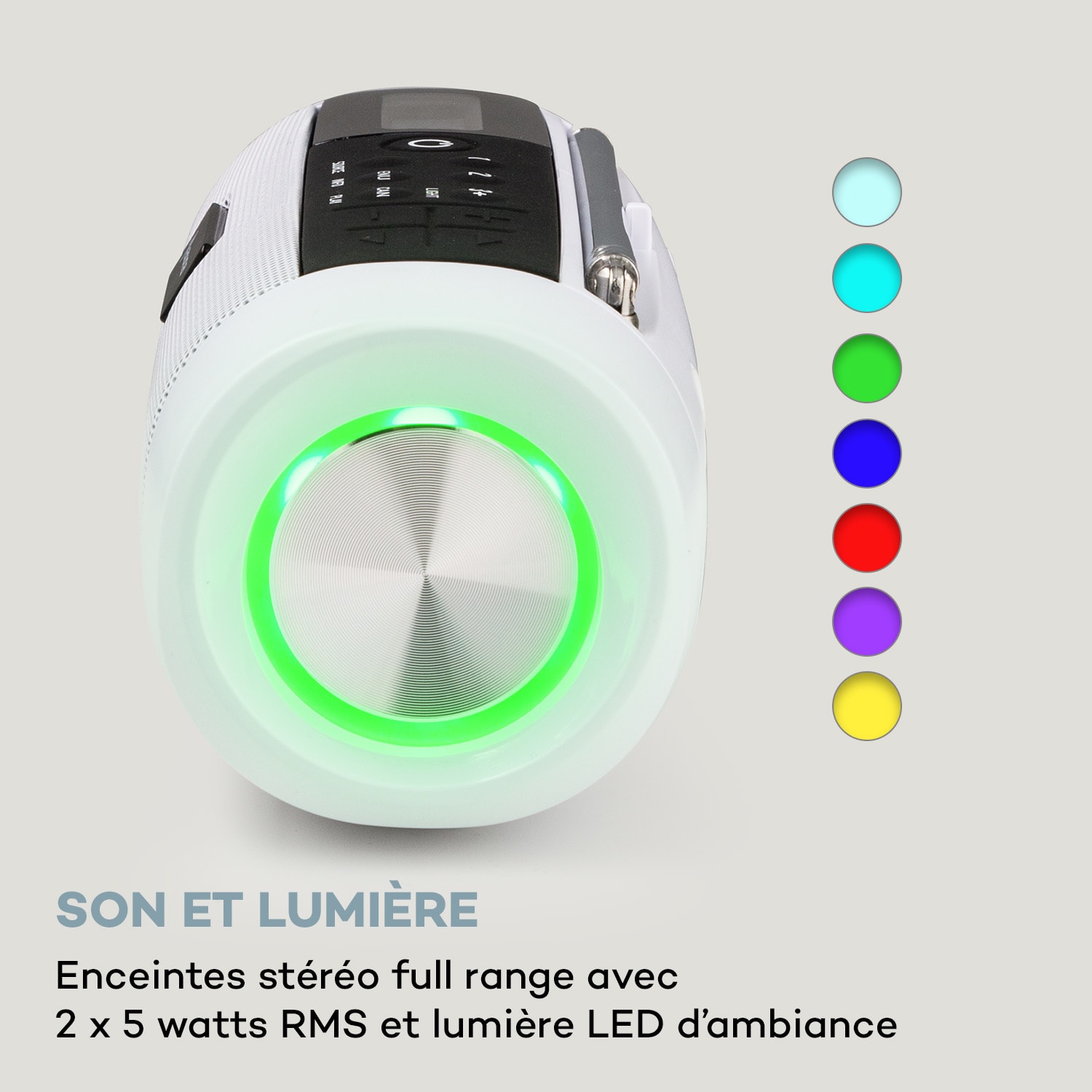 Blaster DAB-radio draagbare Bluetooth-luidspreker DAB/DAB+/FM batterij LCD Wit