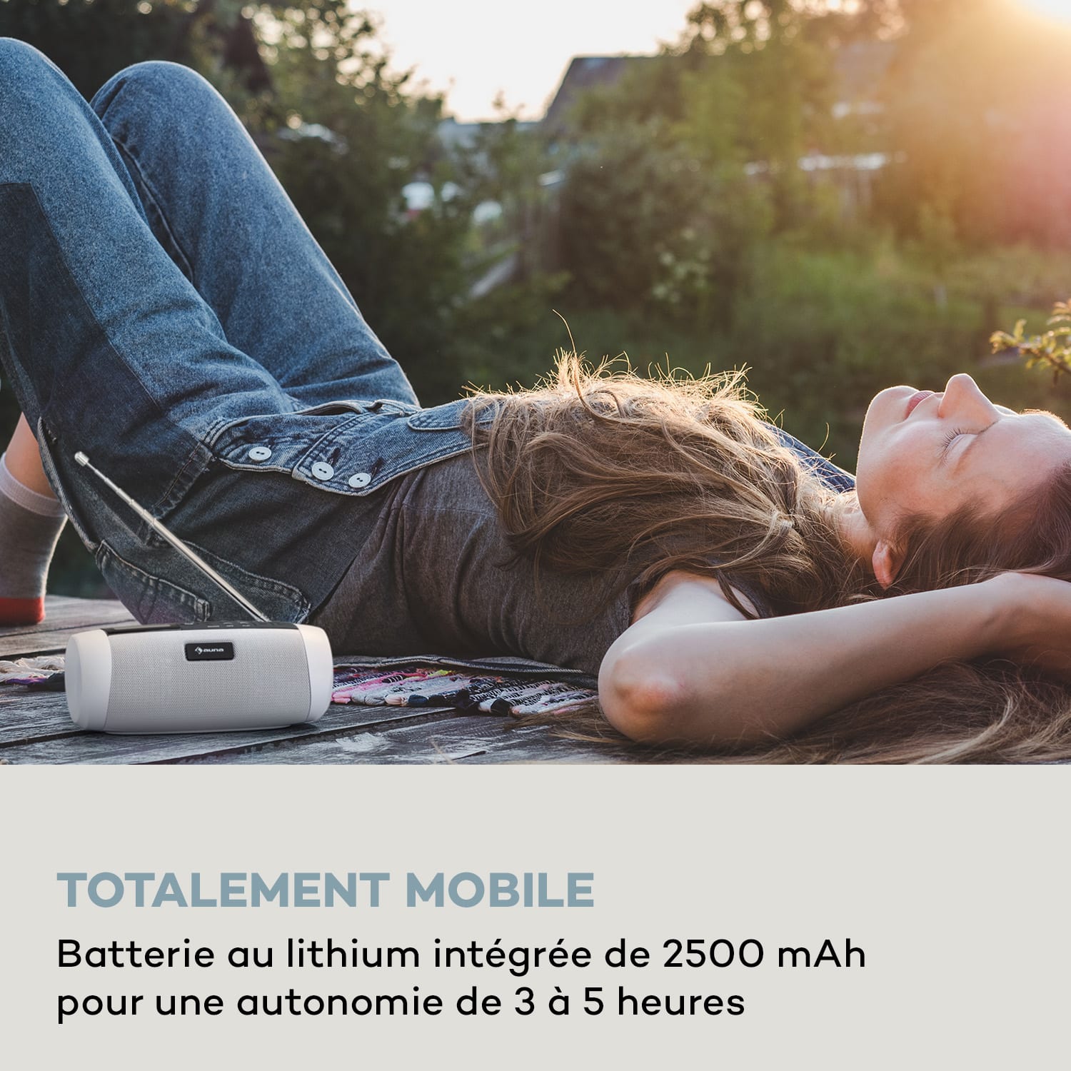 Blaster DAB-radio draagbare Bluetooth-luidspreker DAB/DAB+/FM batterij LCD Wit