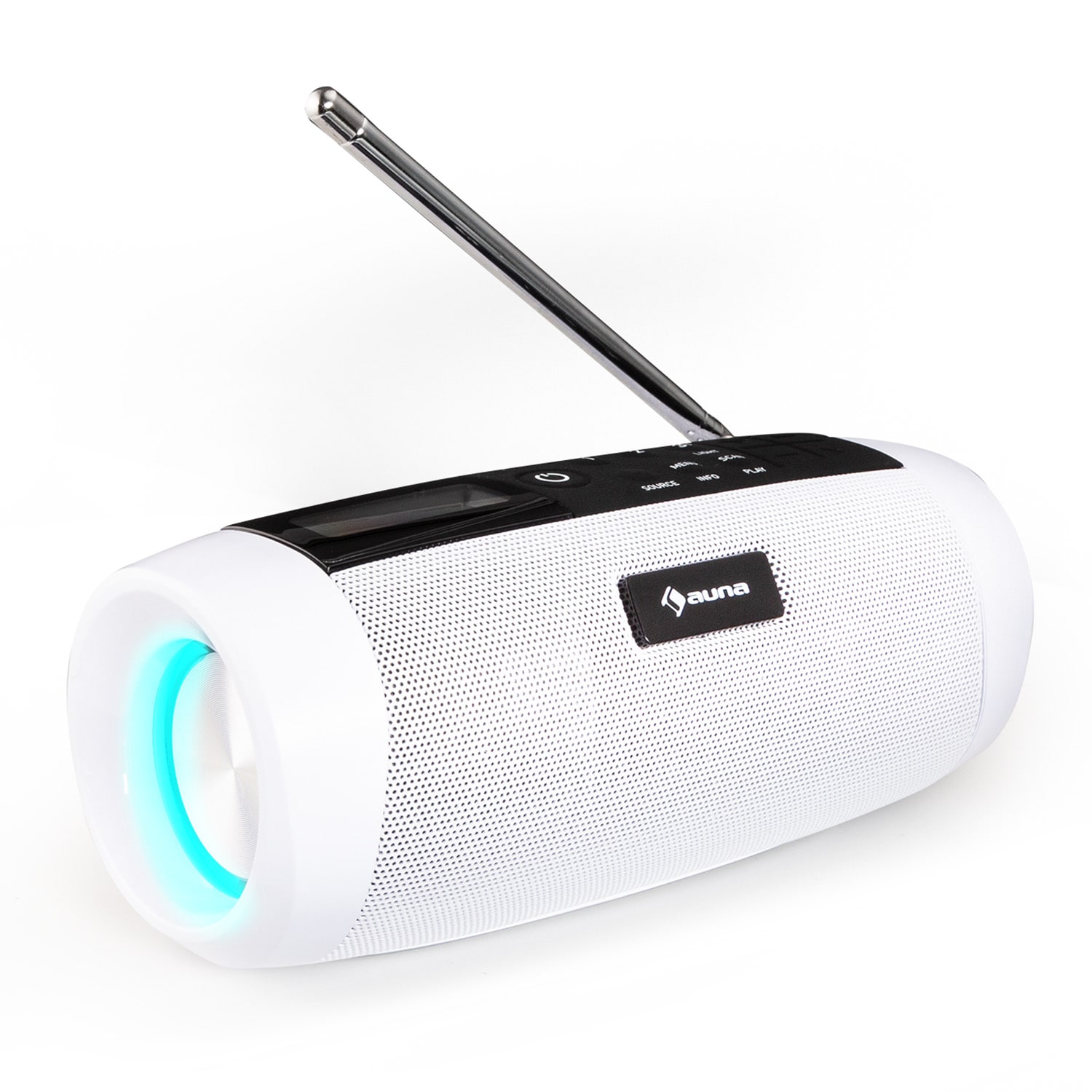 Blaster DAB-radio draagbare Bluetooth-luidspreker DAB/DAB+/FM batterij LCD Wit