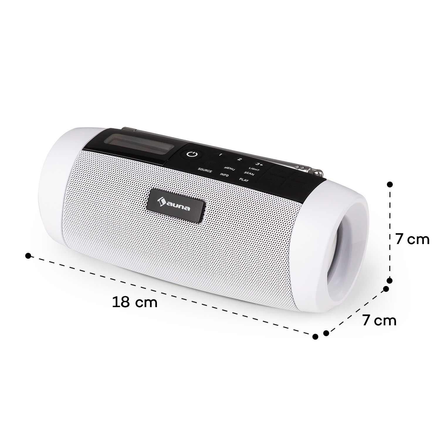 Blaster DAB-radio draagbare Bluetooth-luidspreker DAB/DAB+/FM batterij LCD Wit