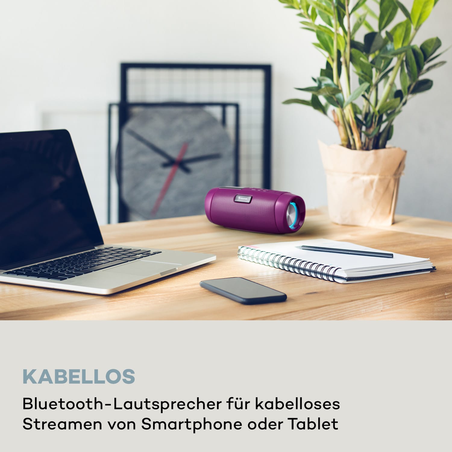 Blaster DAB Radio tragbarer Bluetooth-Lautsprecher DAB/DAB+/FM Akku LCD Orchideenrosa