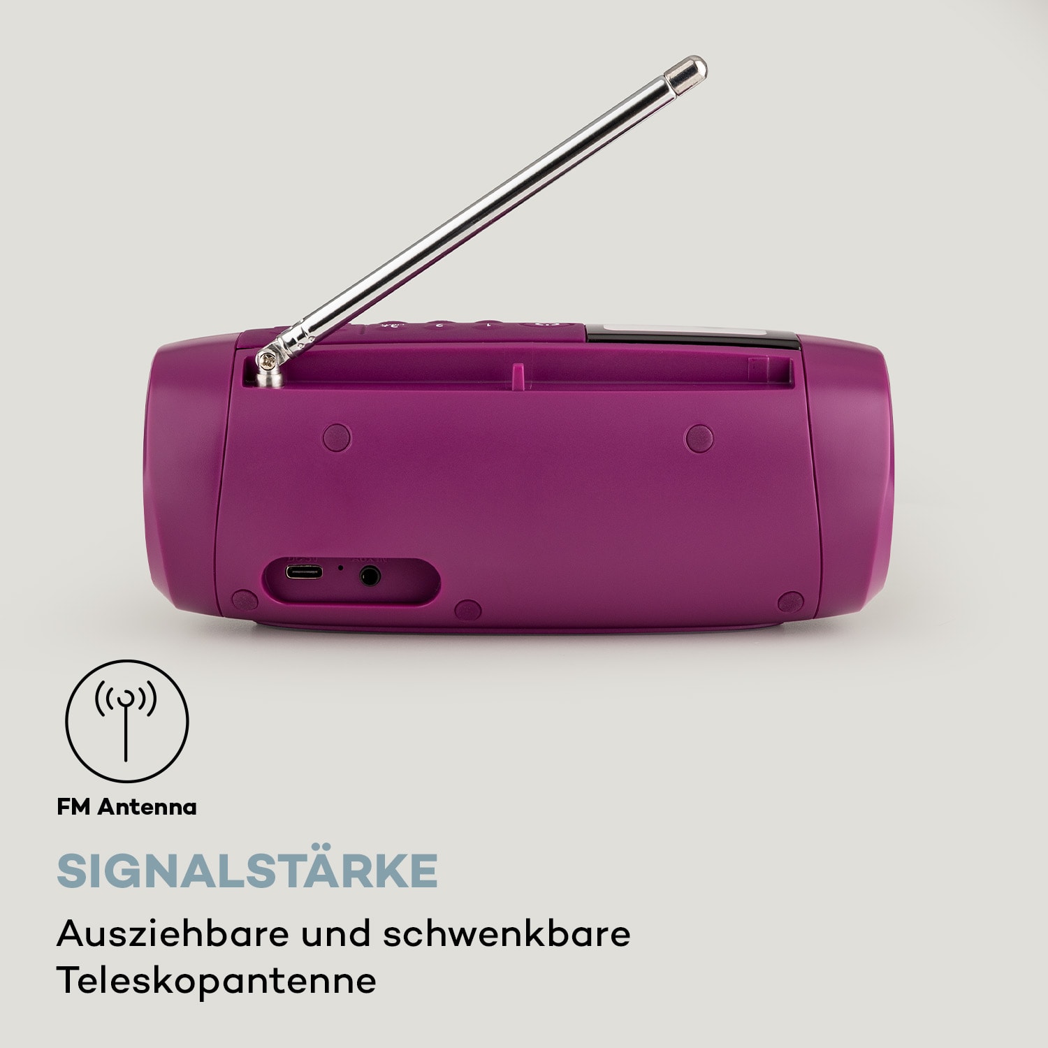 Blaster DAB Radio tragbarer Bluetooth-Lautsprecher DAB/DAB+/FM Akku LCD Orchideenrosa