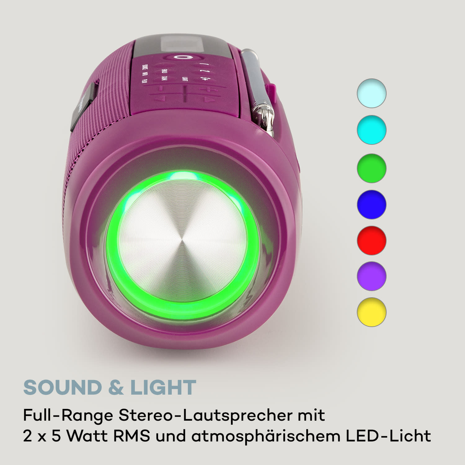 Blaster DAB Radio tragbarer Bluetooth-Lautsprecher DAB/DAB+/FM Akku LCD Orchideenrosa