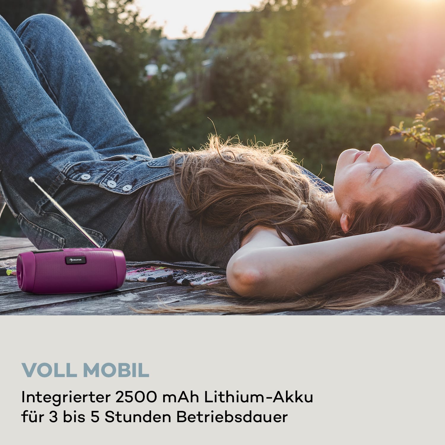 Blaster DAB Radio tragbarer Bluetooth-Lautsprecher DAB/DAB+/FM Akku LCD Orchideenrosa