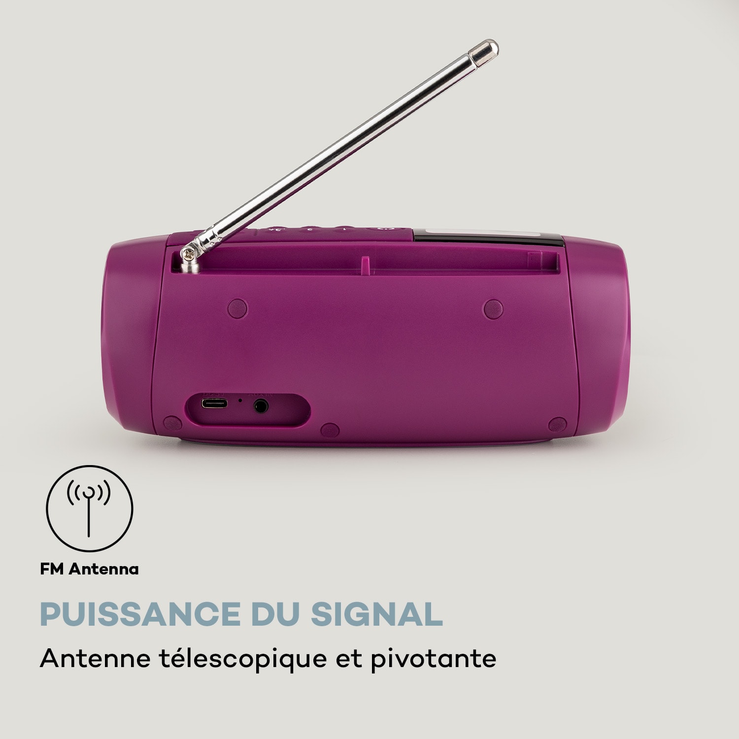 Blaster Radio DAB enceinte portable Bluetooth DAB/DAB+/FM batterie LCD Rose Orchidée