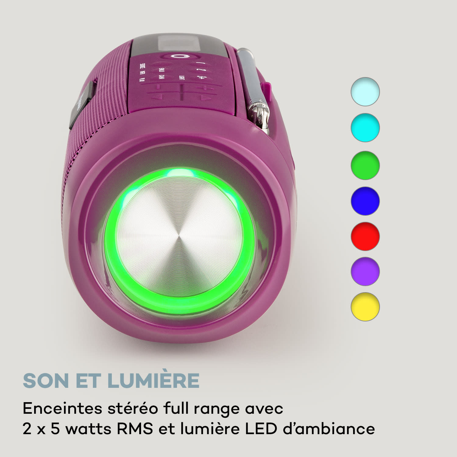 Blaster Radio DAB enceinte portable Bluetooth DAB/DAB+/FM batterie LCD Rose Orchidée