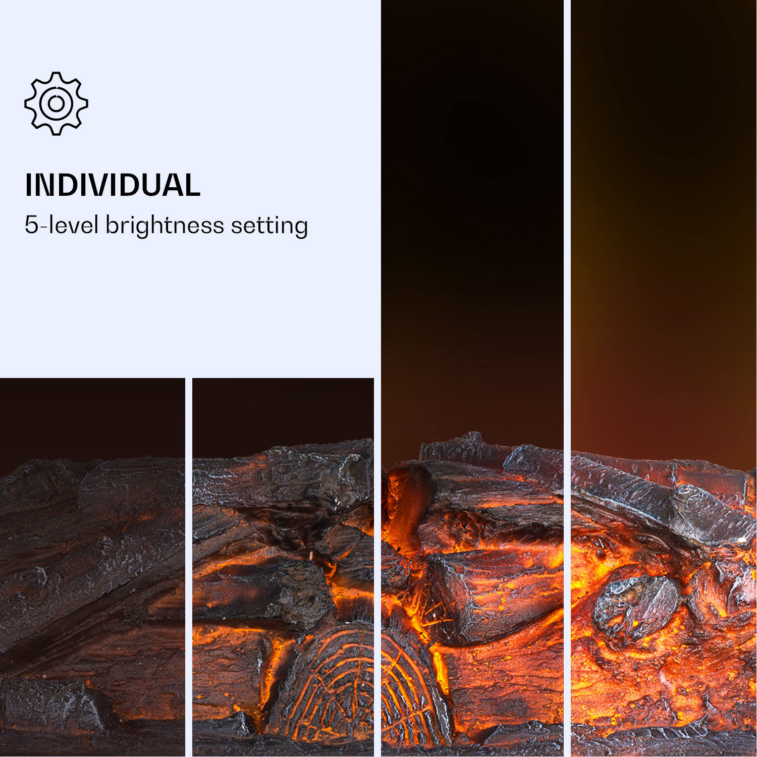 Kamini FXL 2G Električni kamin Kaminski vložek 1800 W 3D iluzija LED plamena 