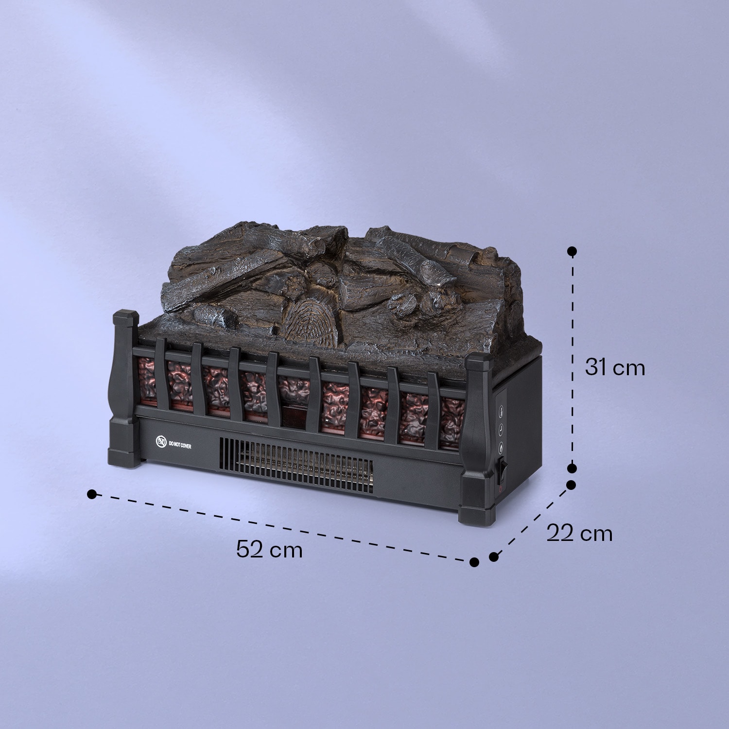 Kamini FXL 2G Električni kamin Kaminski vložek 1800 W 3D iluzija LED plamena 