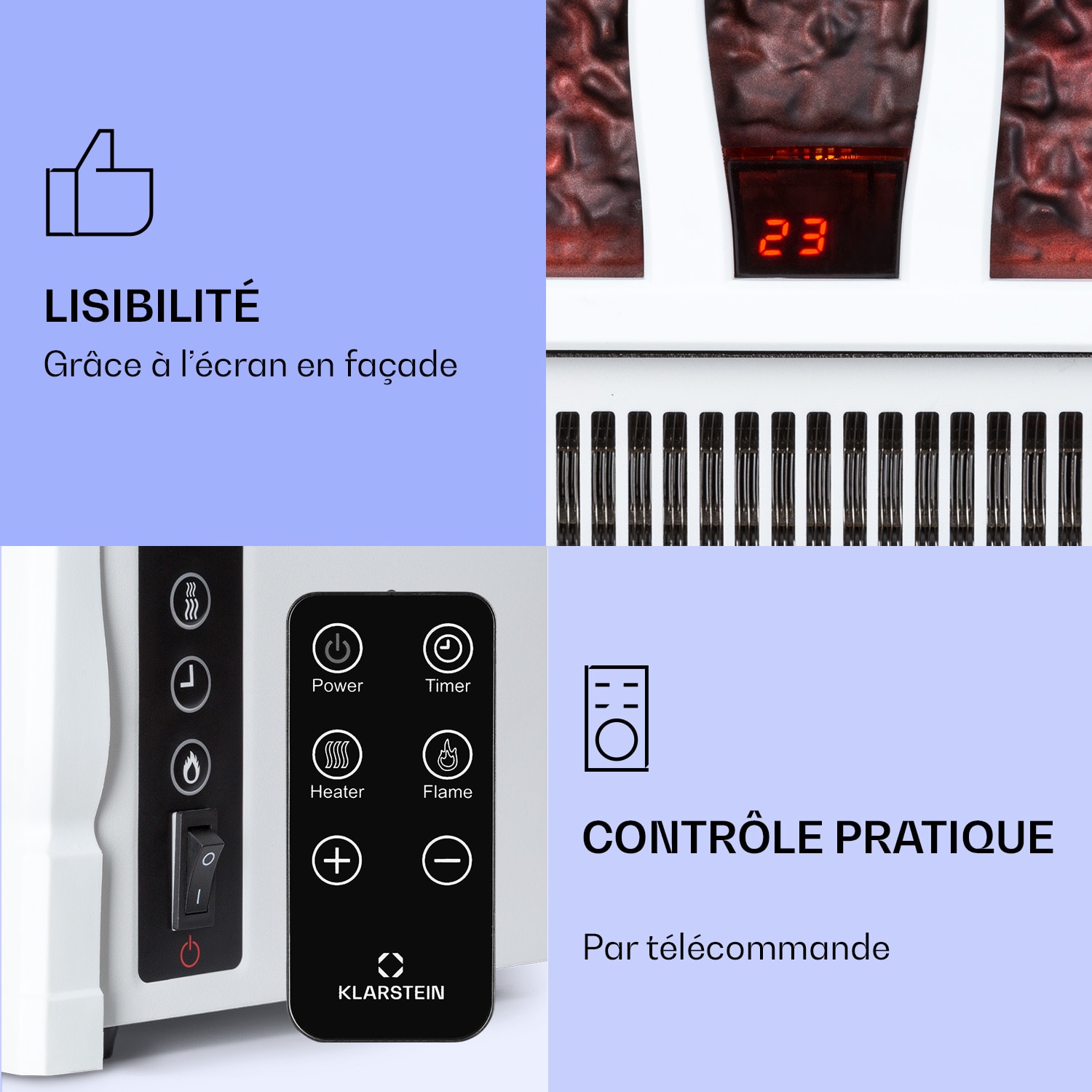 Kamini FXL 2G elektrische haard haardinzet 1800 W led 3D vlammenillusie 